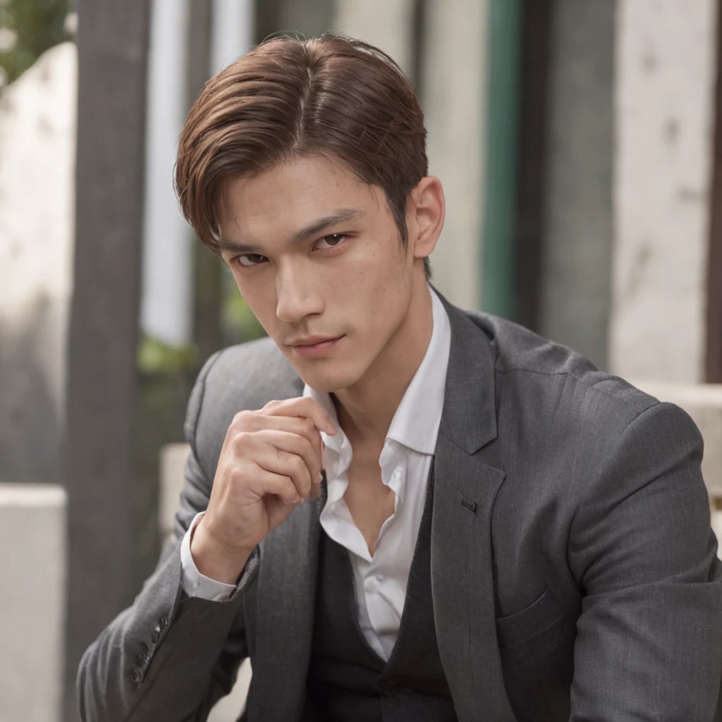 (((yamazaki sousuke)))
(masterpiece, best quality:1.2), (((mafia,25year-old)))(((villain,profligate))) (((detailed and delicate eyes)))((Masculine Pose,Manspreading Sitting italy alley)), cowboy shot, solo, 1boy,muscular male, smile, open clothes, unbuttoned suit, (detaile eyes),high-resolution,full body,(depth of field)(Heterochromia iridum)(((solo)))(alone)(one men onliy)((blonde buzzcut_hairstyle)),full body
