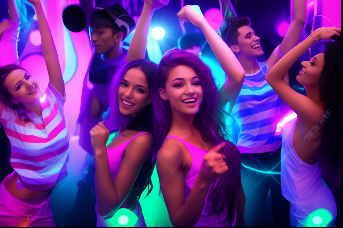group of young people dancing in a nightclub or disco party stock photo, people dancing in background, nightclub dancing inspired, dance club rave, people dancing, party people in background, rave party, dance party, in a nightclub, party atmosphere, disco party, other women dancing behind, dancing in the background, dancing people, college party, “house music rave with dancers