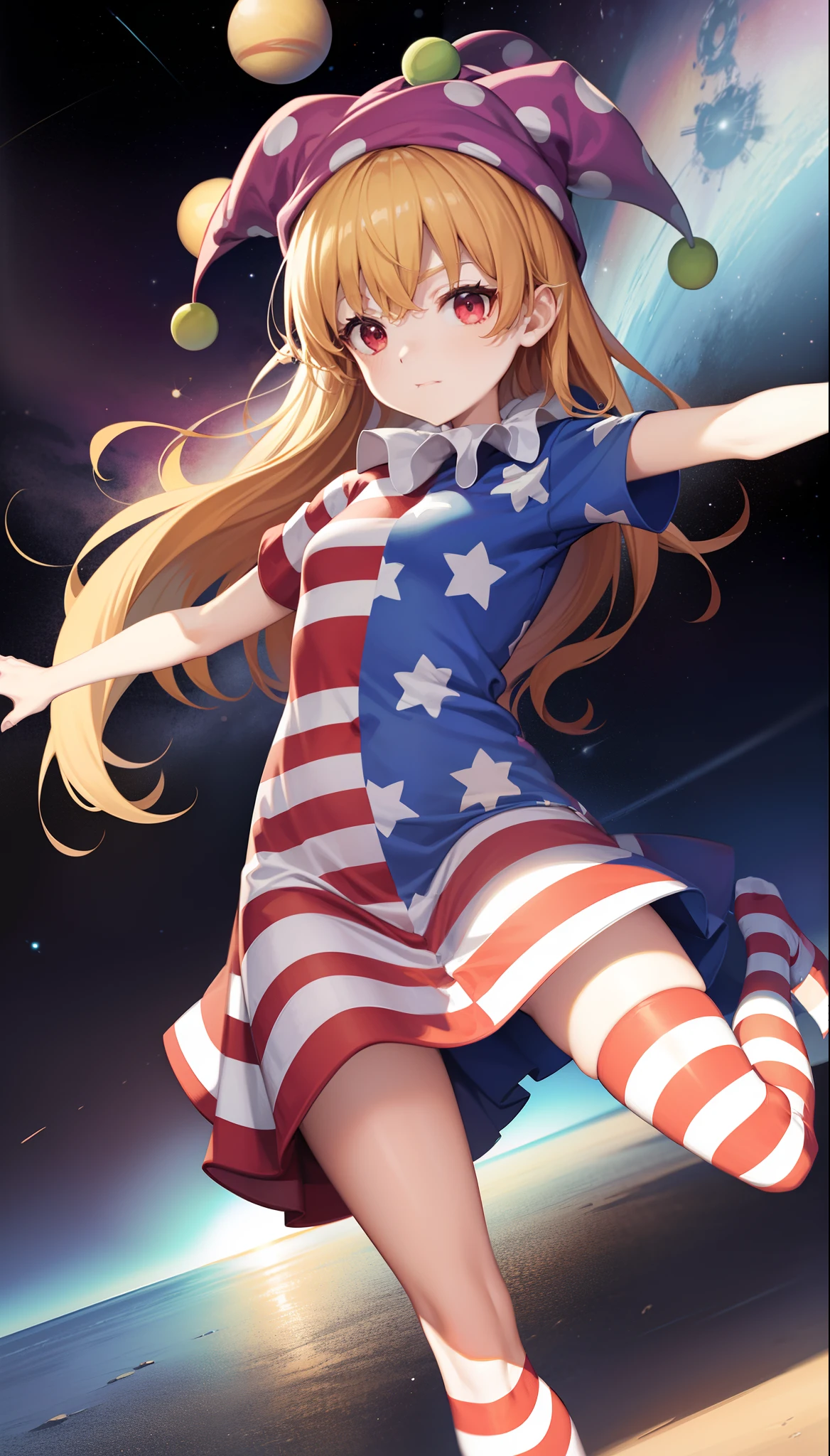 Clownpiece,Outer space,American flag patterned socks, American flag patterned clothing