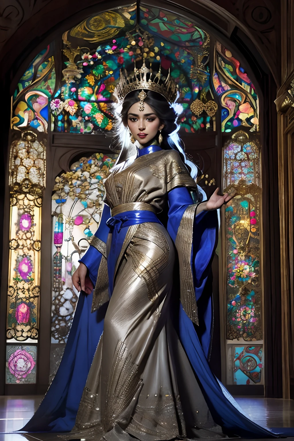 Very beautiful princess with crystal eyes bright hyper realistic super detailed full door caftan outfit cover body very detailed hyper realistic centerpiece different types design full HD face Very Beautiful very detailed hyper realistic different types