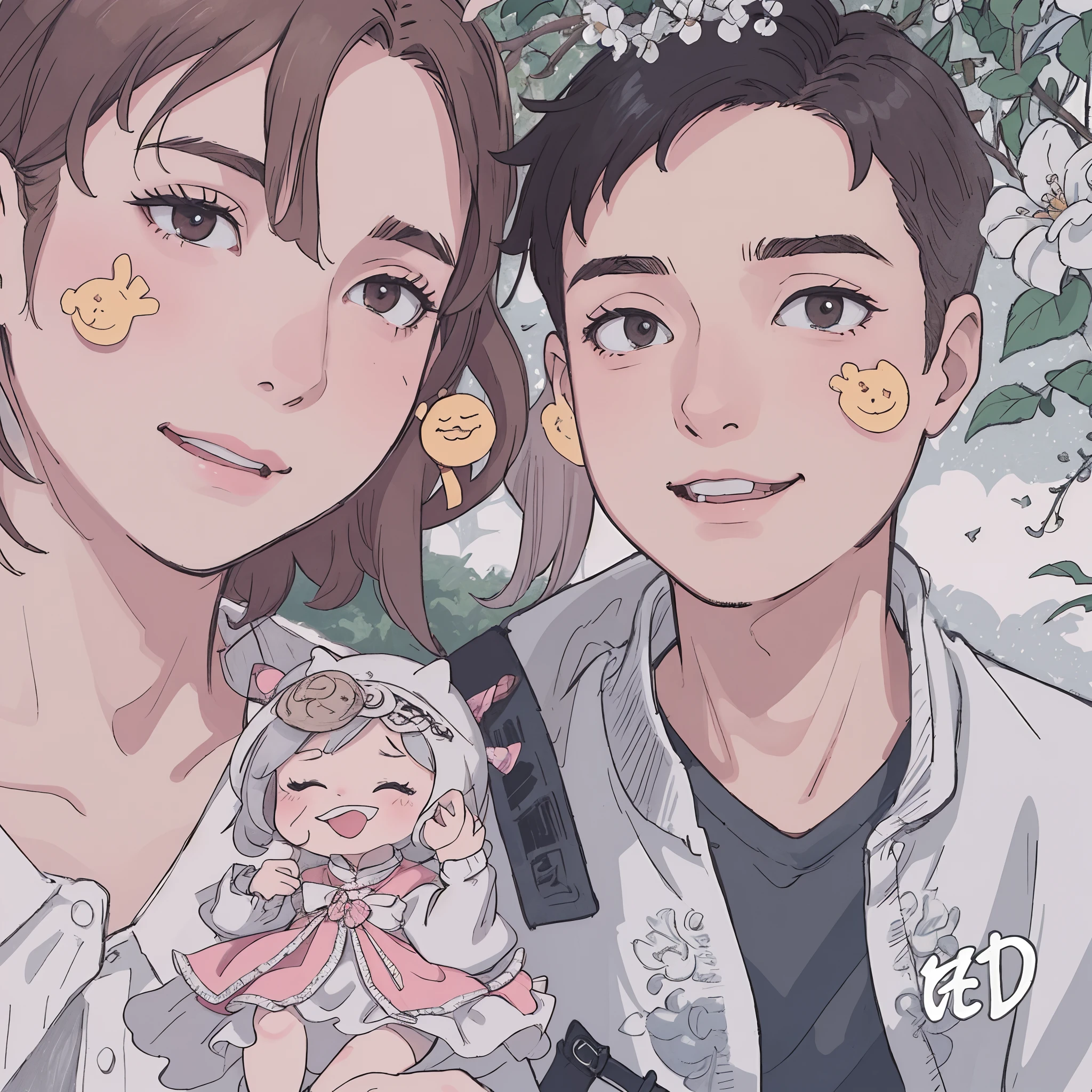they are posing for a picture with smiley faces on their faces, kanliu666, lovely couple, ruan jia and fenghua zhong, weibo, reluvy5213, zmonzheng, dang my linh, yanjun chengt, couple, happy couple, xintong chen, Middle metaverse