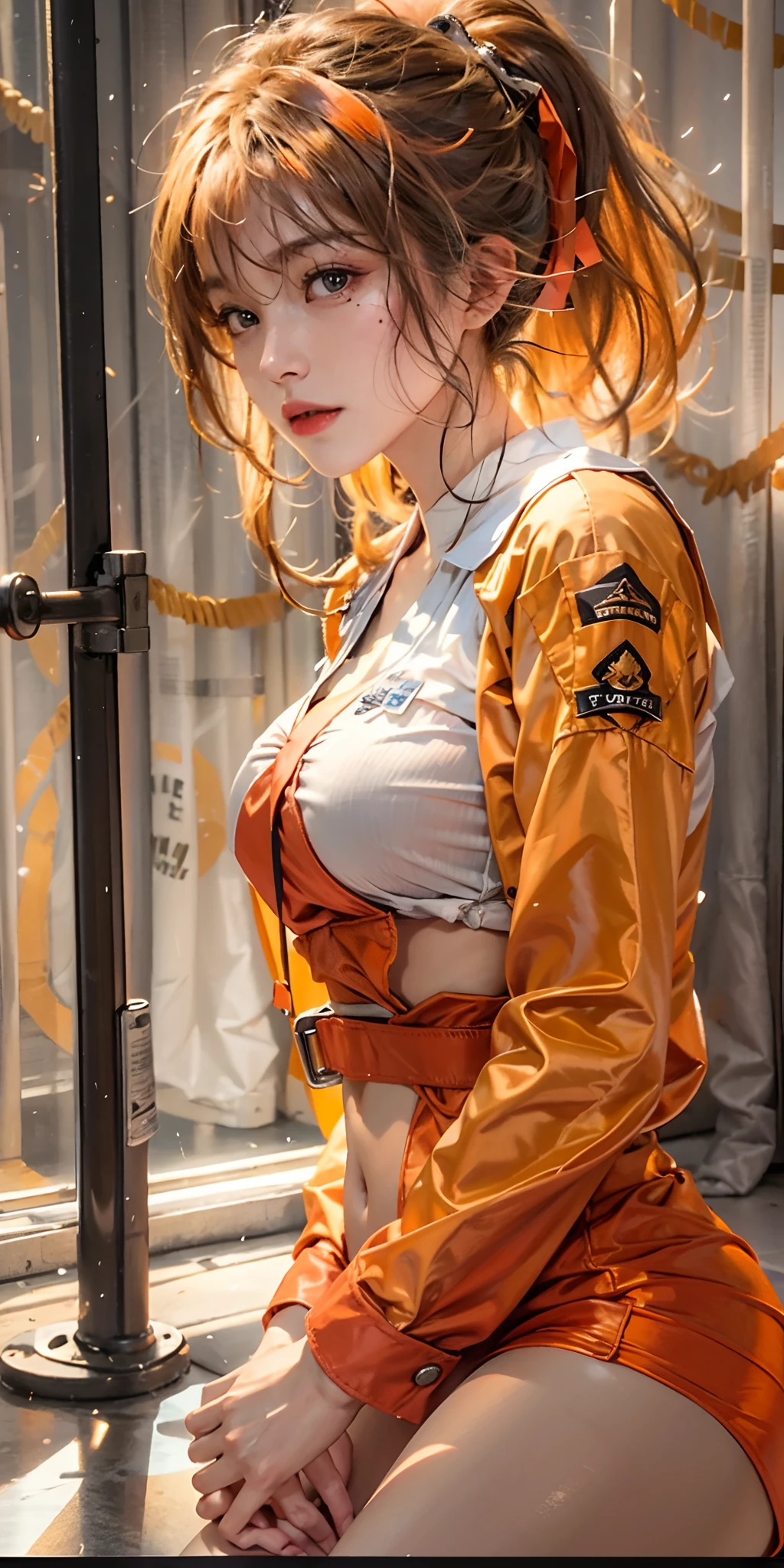 (Best quality, 8k, 32k, Masterpiece, UHD:1.2) "Change the setting of the image to the interior of the spaceship Bebop from Cowboy Bebop. The scene captures the iconic, lived-in aesthetic of the ship, with its industrial design, exposed metal beams, and dim, moody lighting. The background includes the cluttered common area, with mismatched furniture and scattered personal items that hint at the crew’s diverse lives. The walls are adorned with old posters and gadgets, adding to the sense of a space that's both functional and homey. The character stands within this space, blending into the unique atmosphere of the Bebop, surrounded by the ship's rustic charm and quiet hum of machinery." ((smoking)) ((Cigarette))