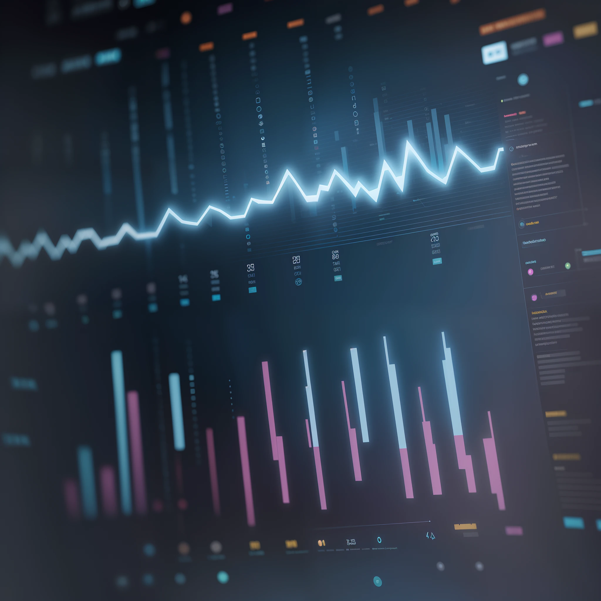 New age of data visualization. Data science and visual management design concept. Abstract background. Hand edited,