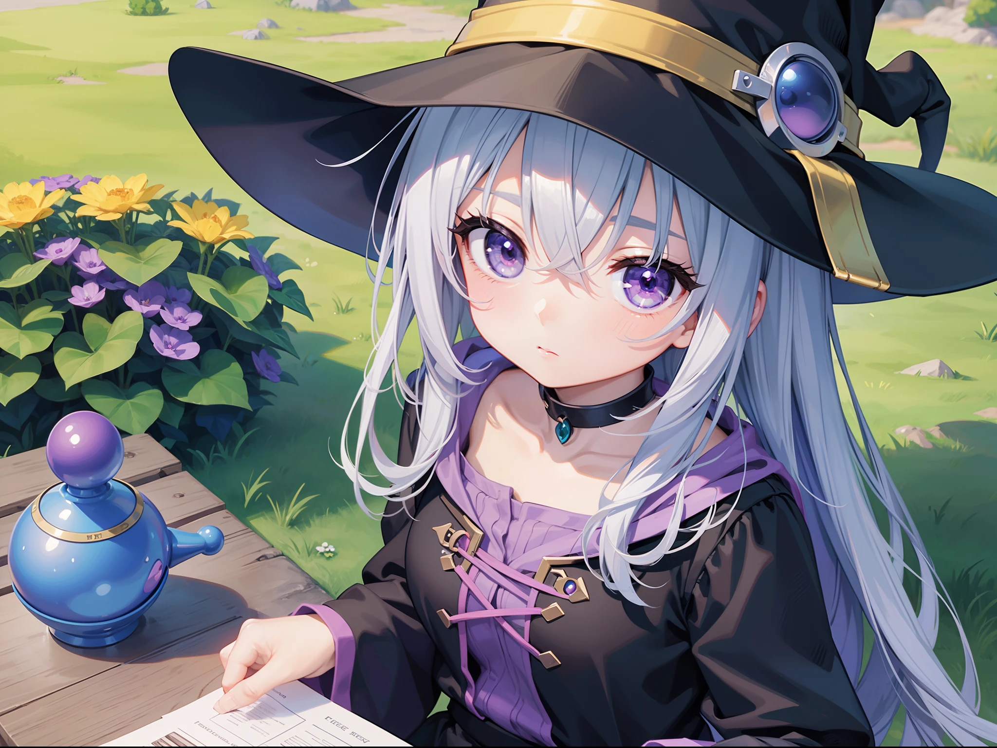 Witch Girl, RPG, Dragon quest, masterpiece, super detail, best quality, PIXEL ART, VIDEO GAME, 2D SPRITE