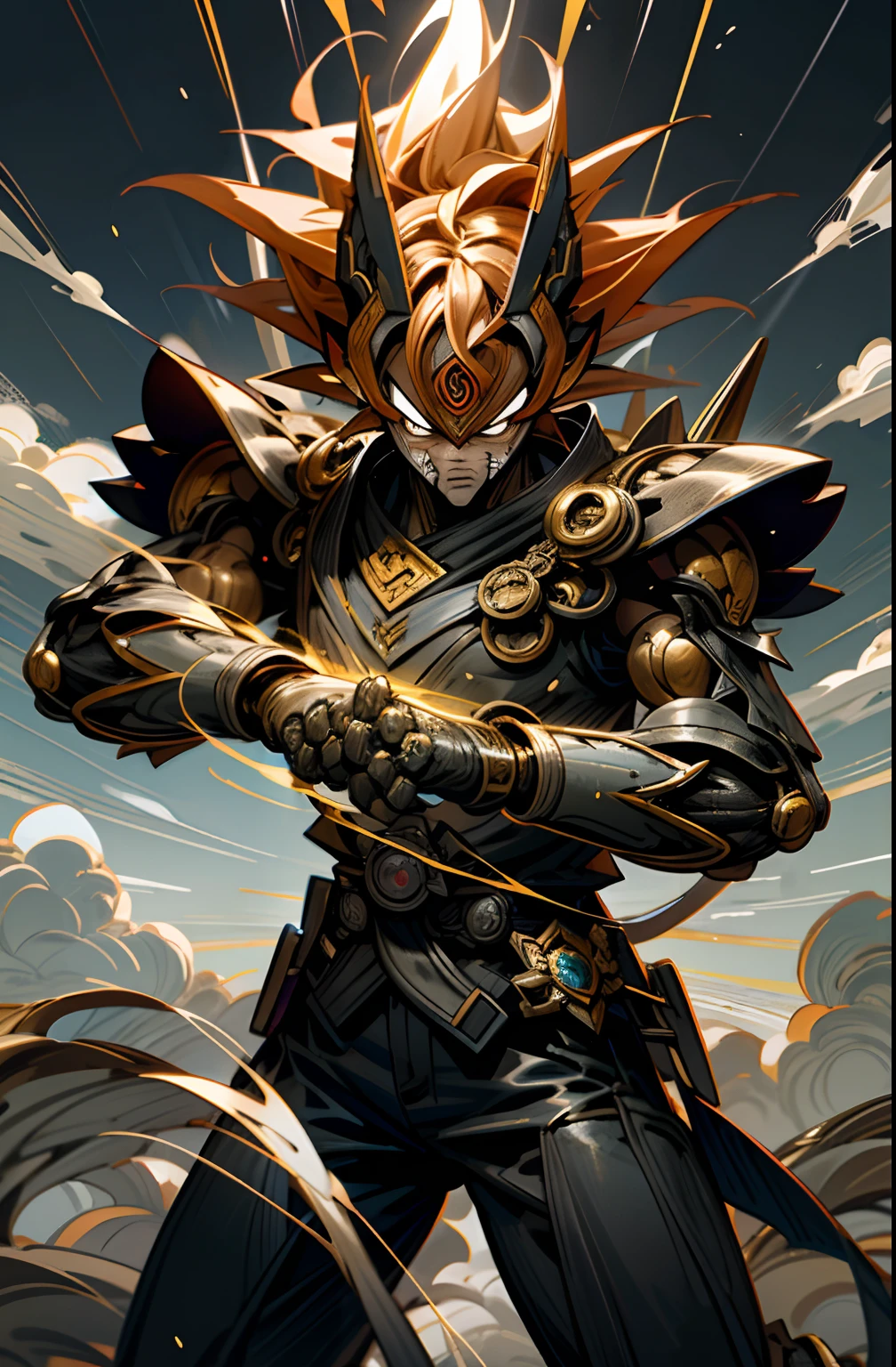 Machinary,Kamen Rider,- Goku as Lan Chao Shaya God,Image of a(Dragon Ball)(dragonball z)(Wukong, Kakarot),Supergod,boxing gloves, Full fire, Flash attack, Meticulous expressions,Combat action,The dragon appears,Magnificent background, Powerful energy,Gorgeous special effects,shockwave,intense battles, Covered in blood,Endless fighting spirit Super Saiyan Blue,The picture is imposing,The sky and sea of clouds mingle,Goku hands kamehameha,Genki bomb,。tmasterpiece。The best graphics in 8K。Lightning,Domineering and revealing 1 person,closeup cleavage