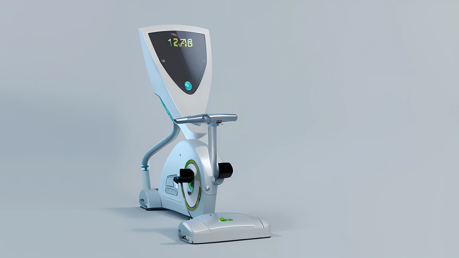 Wheelless lower limb rehabilitation equipment，There is a display on it，Texture handles，Photorealistic rendering