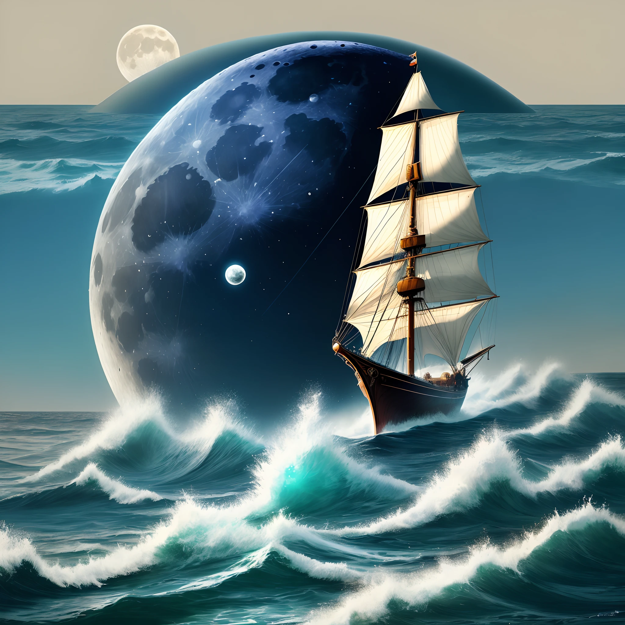 The moon is born on the sea