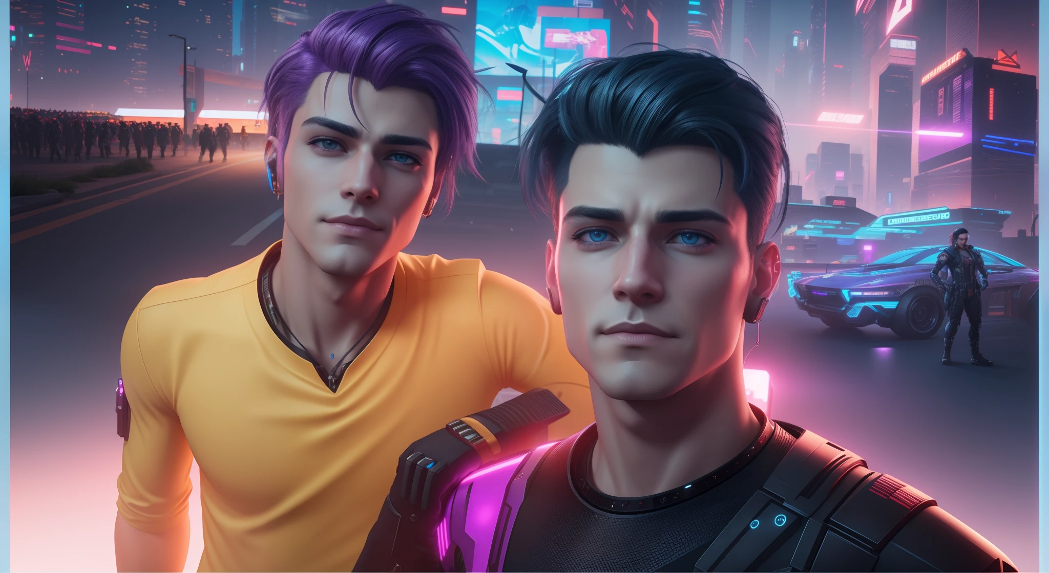 Cyberpunk Handsome boys 8k Realistic