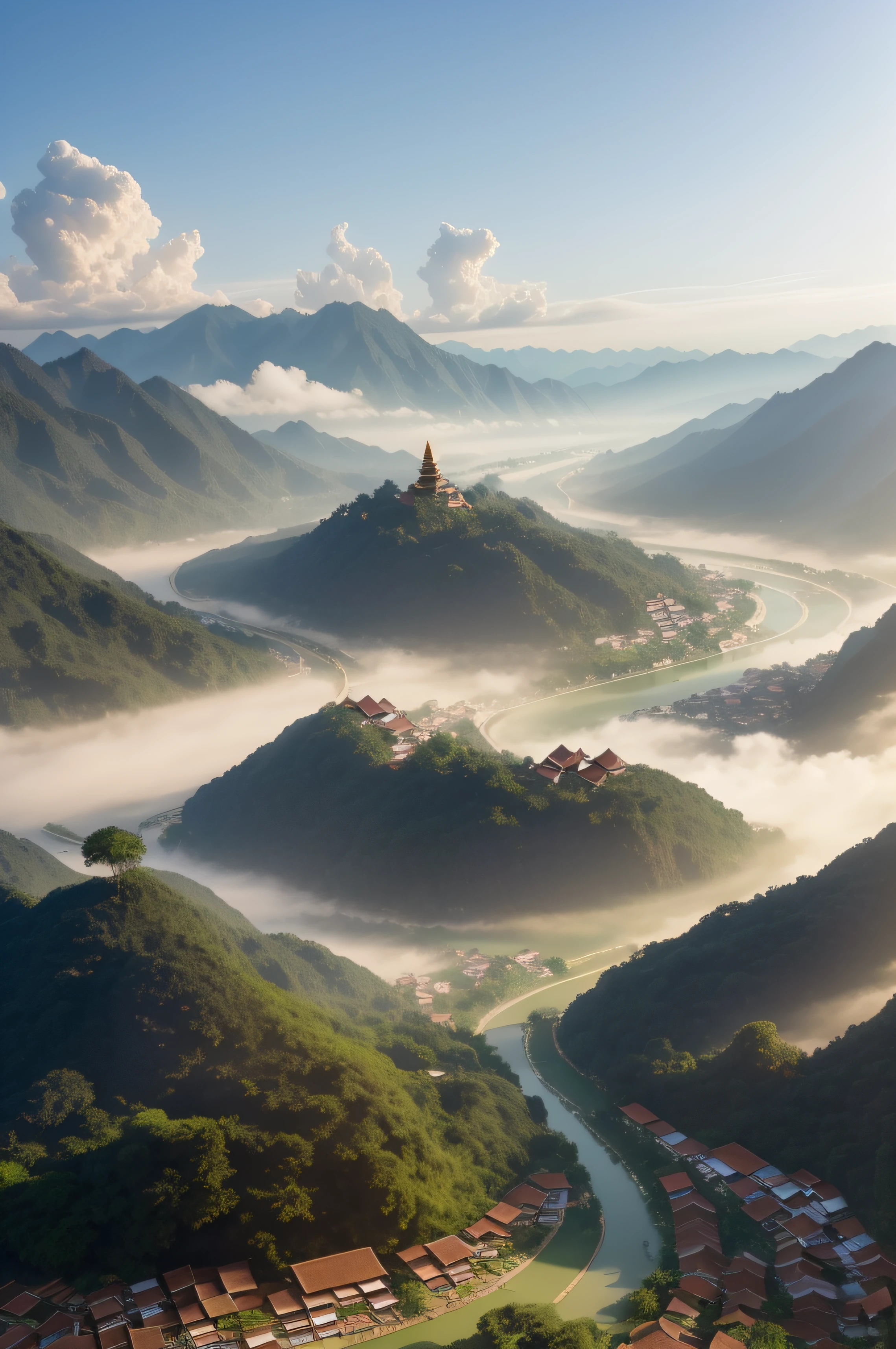 Luang Prabang is a small magical town in northern Laos that has been registered as a UNESCO World Heritage Site due to its unique blend of European and Lao cultural traditions and architecture.. 4K 8K Nikone view