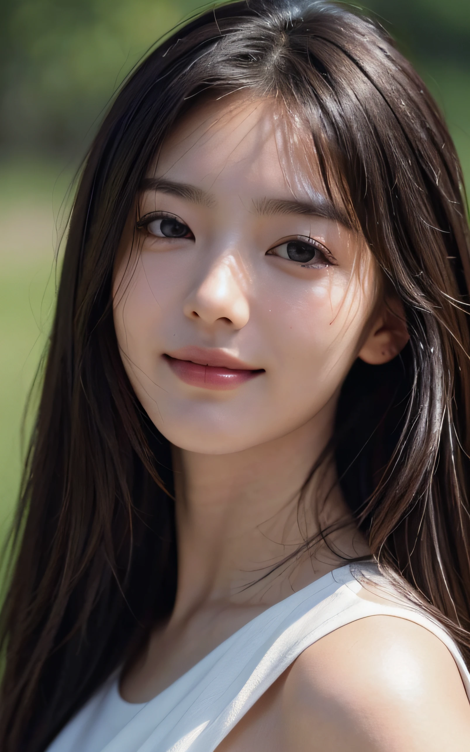 (RAW Photos, Highest quality), (Realistic, Photorealistic:1.3), Tabletop, Crying face, Very delicate and beautiful, Soft Light, (Brown Hair, Straight shoulder-length hair fluttering in the wind), Beautiful detailed girl, (Detailed fingers), Highly detailed eyes and face, Beautifully detailed nose, Beautiful attention to detail, 1 Girl, Japanese, Pure beauty, cute, (Half Body:1.3), Realistic face, Realistic body,