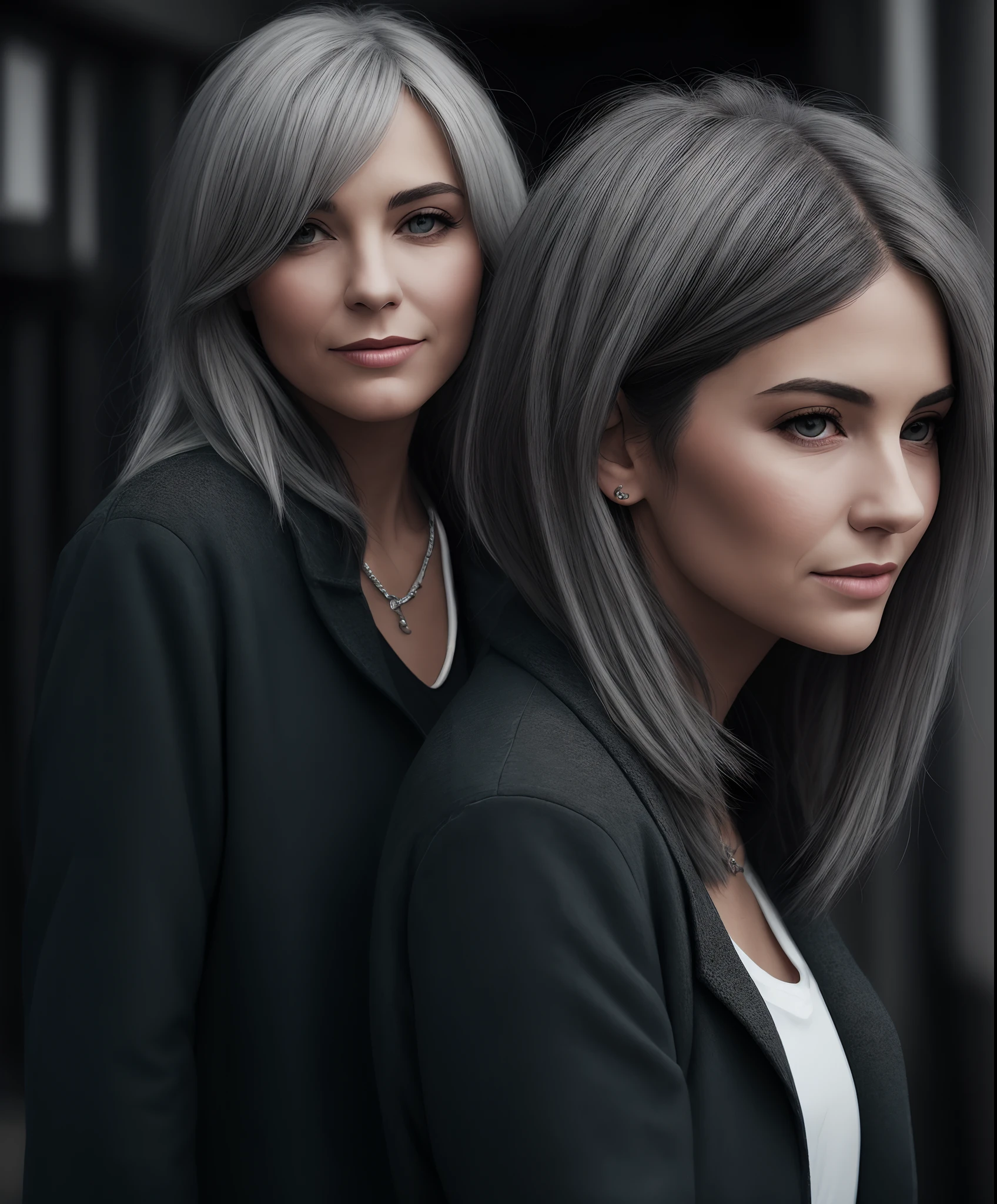 Gray-haired women，There is a soul around you