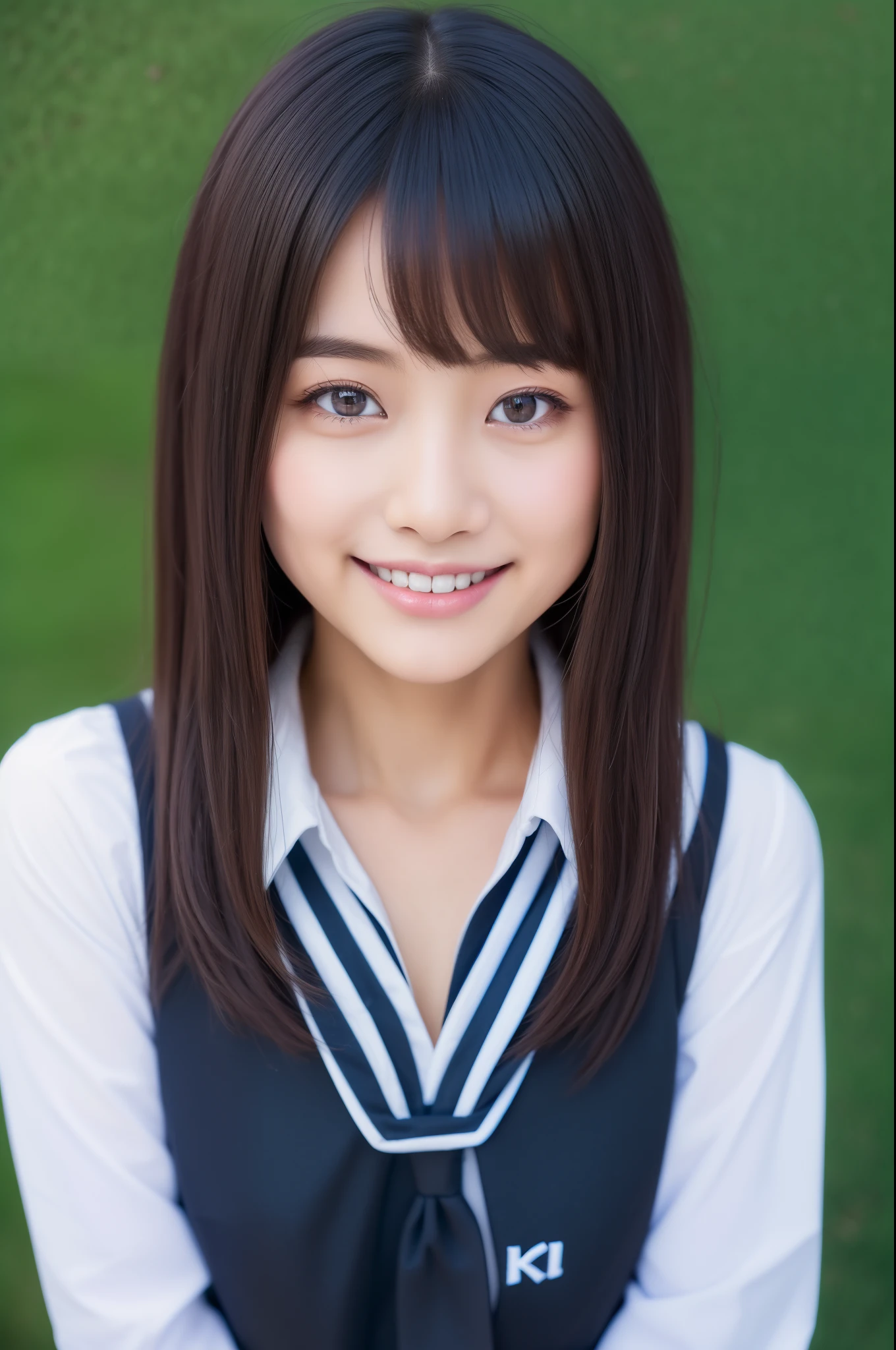 ((Classroom、hi-school girl、校服、Chest ribbon、A slight smil、top-quality、8k、masterpiece:1.5))、foco nítido:1.5、Beautiful woman with perfect body:1.5、slim abdomen:1.2、((、huge tit:1.2))、Highly detailed facial and skin texture、 A detailed eye、二重まぶた