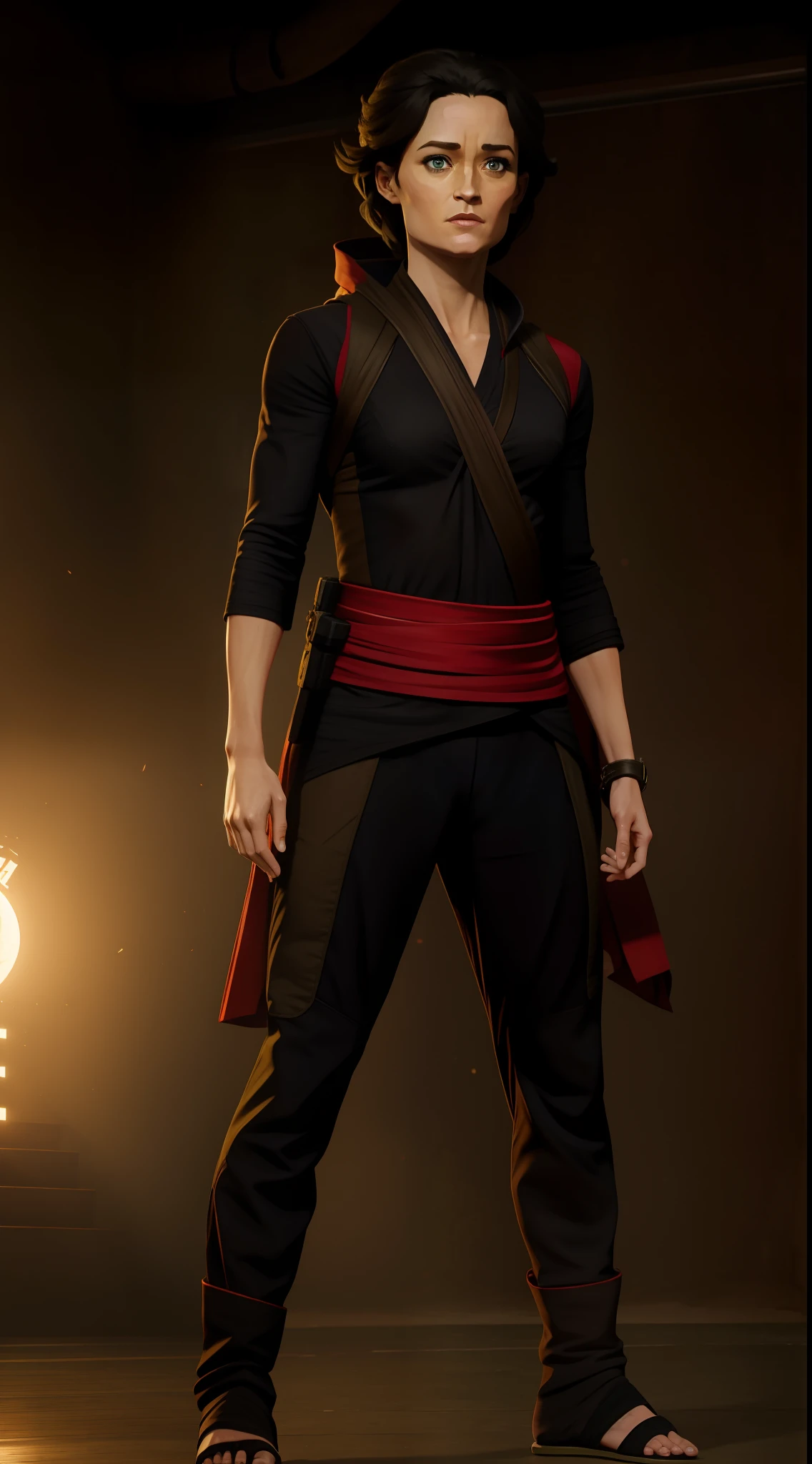 Robin Tunney ninja, full body, casual pose