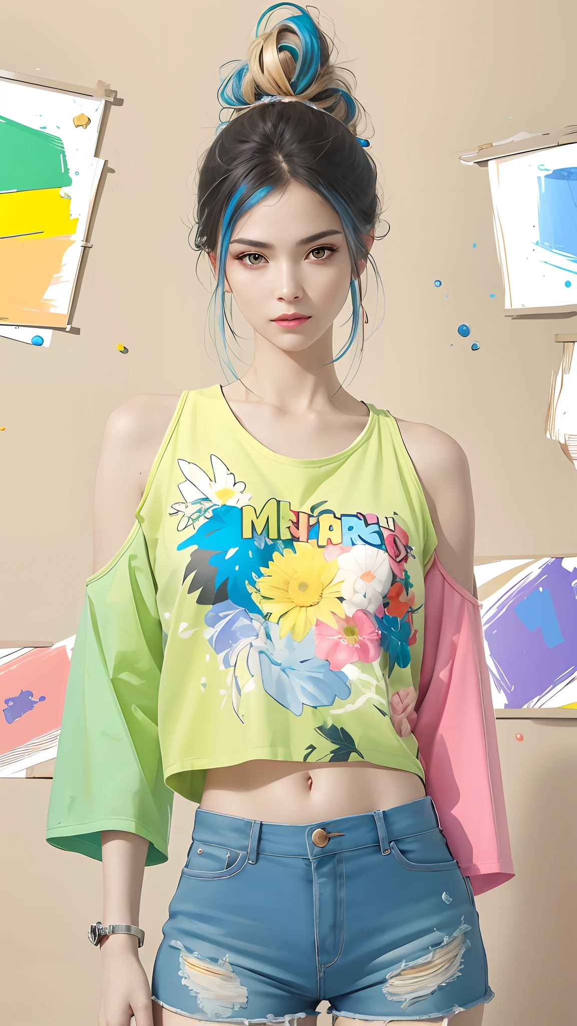 primitive, Masterpiece, ultra fine photos, Best quality, Ultra-high resolution, Realistic, Sunny, full-body portraits, Amazing beauty, Dynamic posture, exquisite face, Vibrant eyes,  Very detailed background, Detailed face, detailed tidy background, Gorgeous, High detail skin, Realistic skin details, Visible pores, Clear focus, volume fog, 8K  UHD, Digital SLR, High quality, filmgrain, Fair skin, Realism,