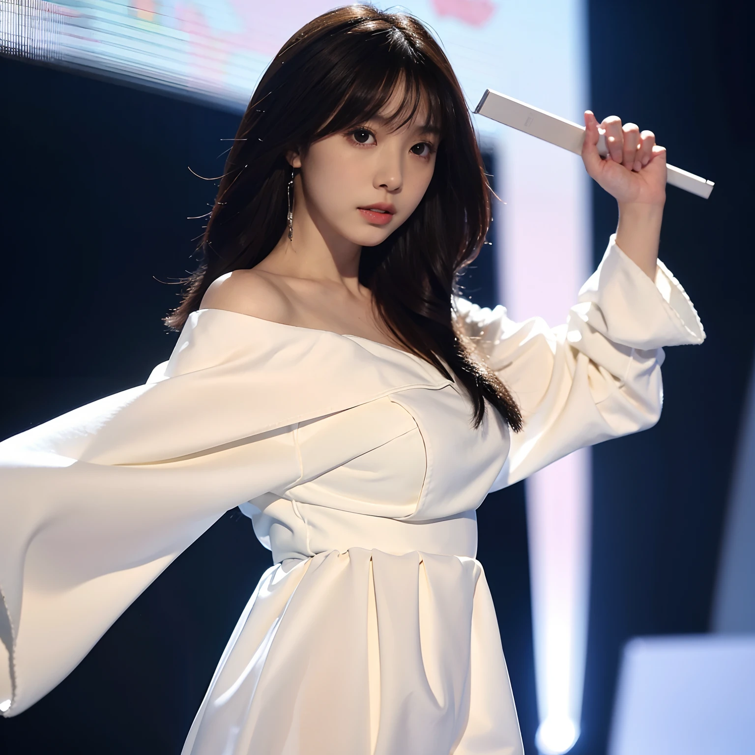 Highest image quality、Masterpiece level、Fidelity 1.4，photo shot，A girl appears[（grieves）]， a asian beauty， Korea， Super beautiful， Beautiful skins， Slim， body facing front， （Ultra photo realsisim）， （A high resolution）， （8K），, ssmile,short detailed hair，Black shawl straight hair，46-point oblique bangs，high definition detail、Hyper-detailing、Cinematic light、ultra-realistic realism、Soft light、Deep field focus bokeh、with short black hair，White skin，famousartwork，face perfect，beauitful face，beautidful eyes，（（Perfect female body）），In a white blouse shirt，The shirt,pleatedskirt,In a white blouse shirt，The scene is dark、darkly，Present despair、pitying、Feeling of pity，squatting on the ground。Just like in the movies，With tears in my eyes，There are tears on the face。There were tears on the clothes（Weight 1.5），drenched clothes（Weight 1.4）and bare shoulders。It's really raining，Hair is soaked。
