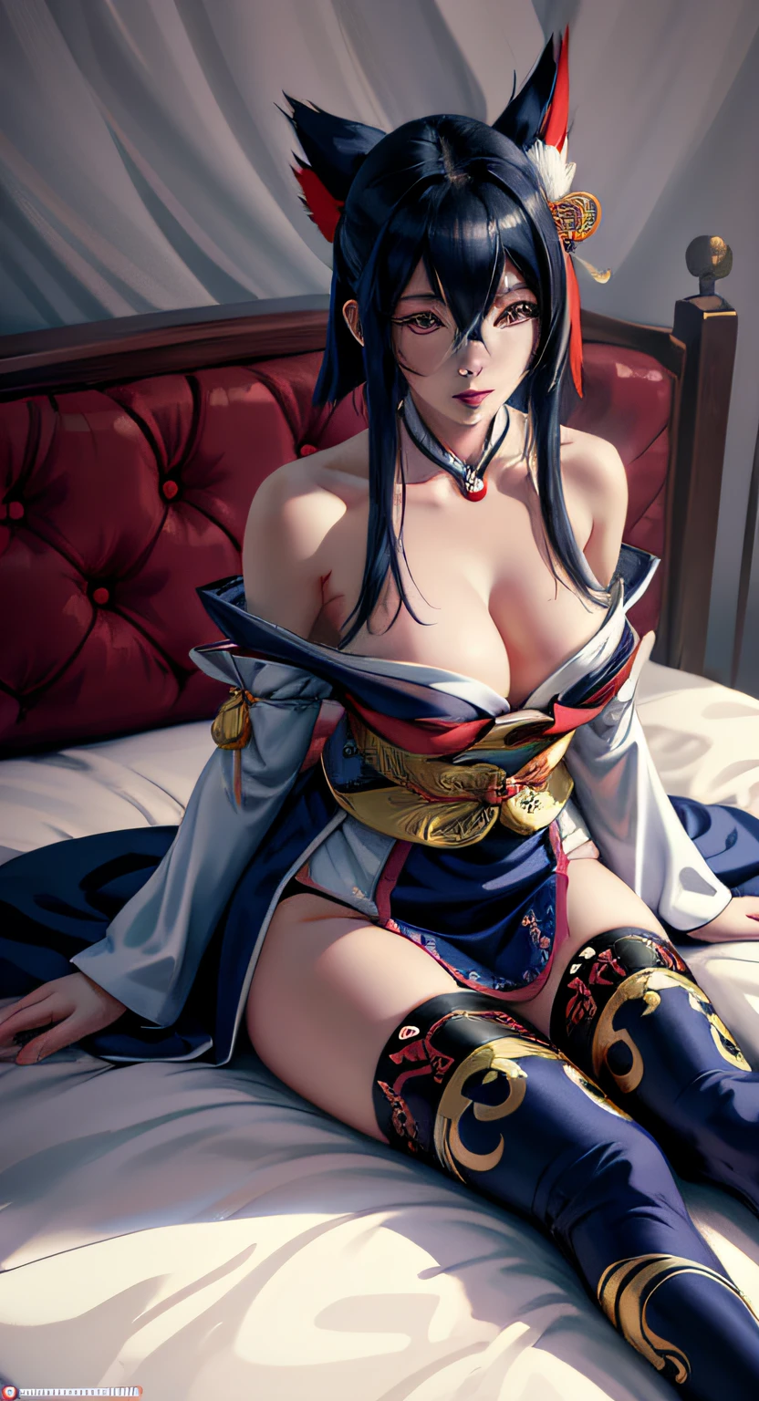 anime - style image of a woman with a very big breast sitting on a bed, extremely detailed artgerm, anime goddess, seductive anime girl, onmyoji portrait, onmyoji, onmyoji detailed art, [ 4 k digital art ]!!, beautiful alluring anime woman, detailed digital anime art, japanese goddess