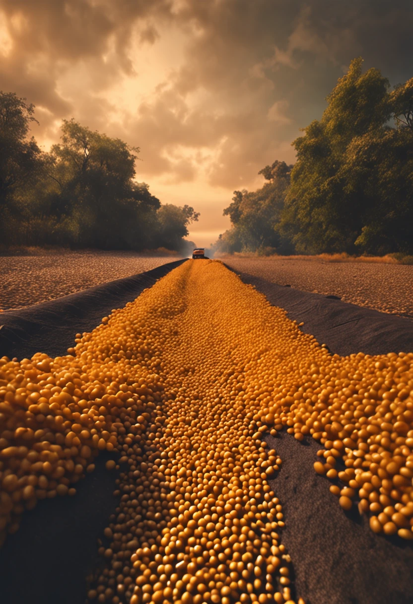 Soybeans spilled