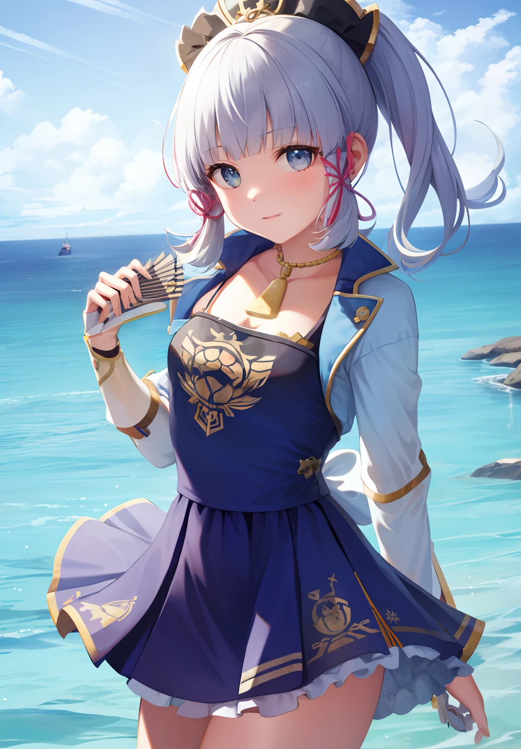 Bigchest，Fan in both hands