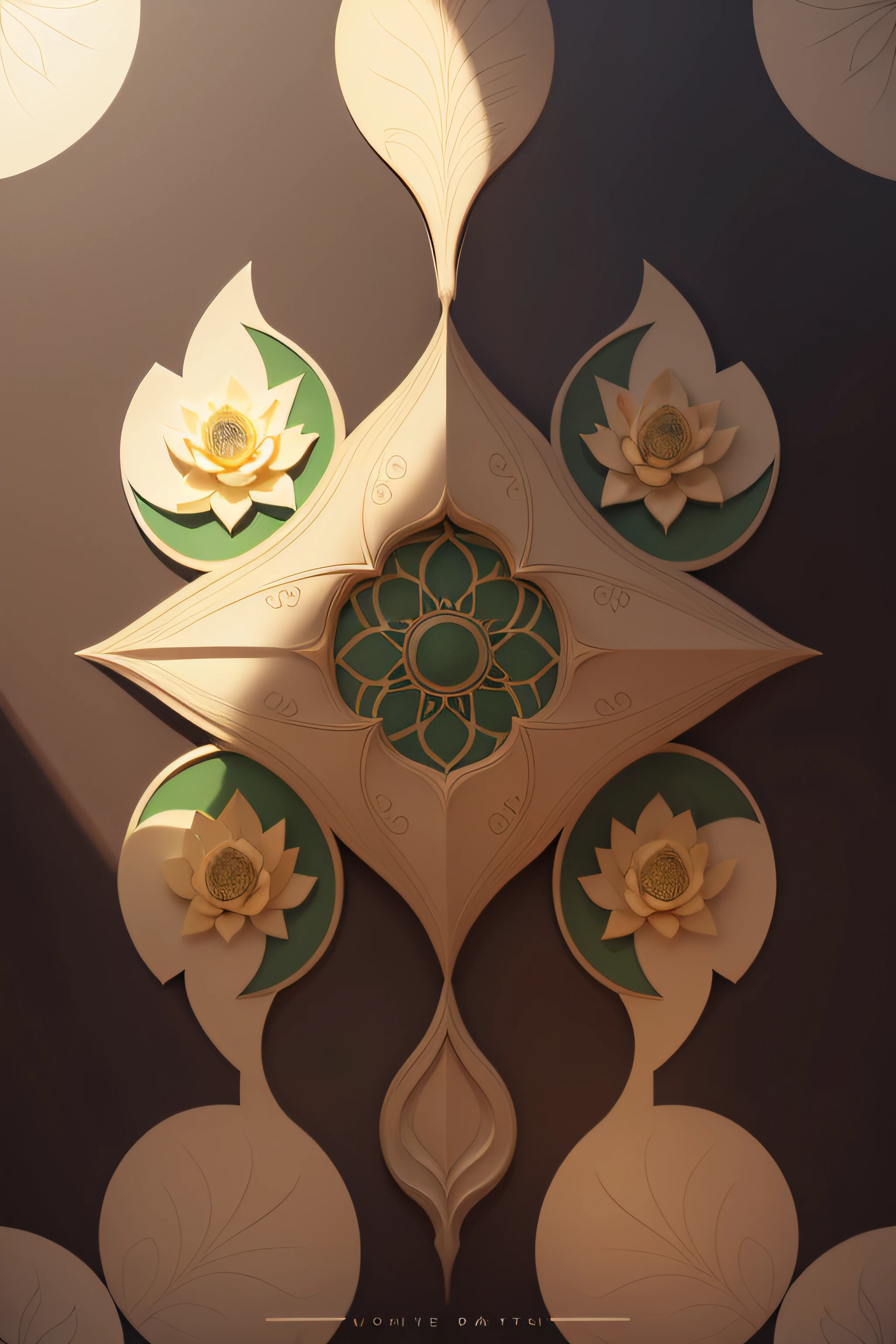 lotuses，Flat pattern，Two-way continuity