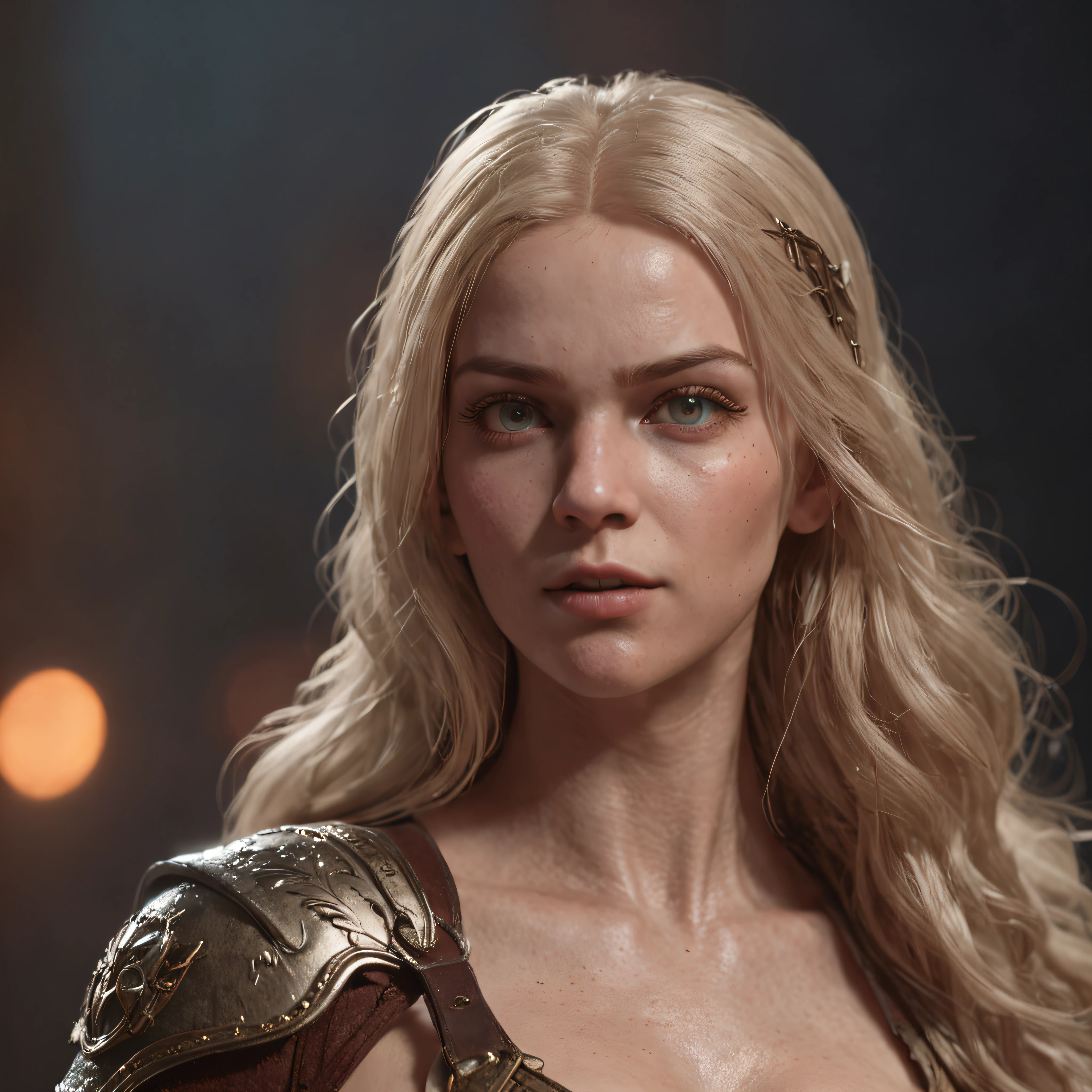 (professional 3d render:1.3) af (Realistic:1.3) most beautiful artwork photo in the world,Features soft and shiny female heroes, ((Epic hero fantasy rough wet hero angry look long blonde hair, and ferocious expression in dynamic pose, Fantastic location, Majestic cluttered environment)), full body 8k unity render, action shot, skin pore, very dark lighting, heavyshading, Detailed, Detailed face, (vibrant, photograph realistic, Realistic, Dramatic, Dark, Sharp focus, 8K), (Old leather garments damaged by weathering:1.4), ((((skimpy)))), (Intricate:1.4), decadent, (Highly detailed:1.4), Digital painting, rendering by octane, art stations, concept-art, smooth, Sharp focus, illustration, Art germ, (loish:0.23), wlop ilya kuvshinov, and greg rutkowski and alphonse mucha gracias, (Global illumination, Studio light, volumettic light), heavy rain, particles floating, lotr, fantasy, elf, full bodyesbian, ((Dark and ancient city background:1.3)),CGSesociety,art stations