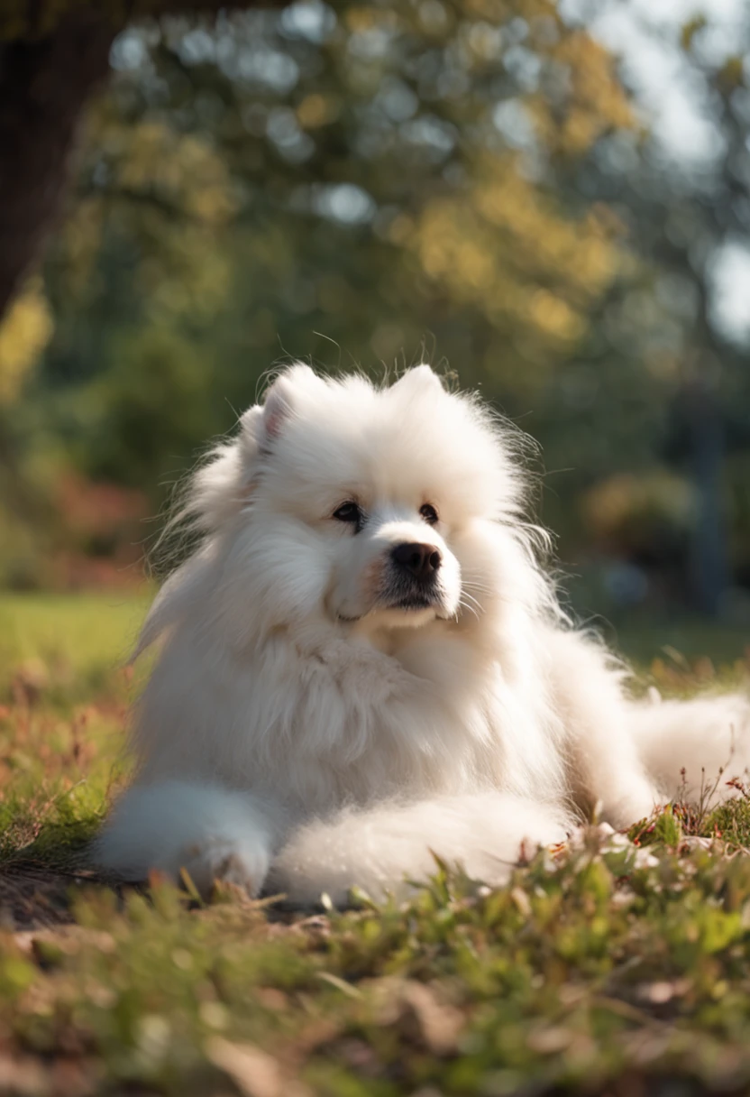 white floofy dog