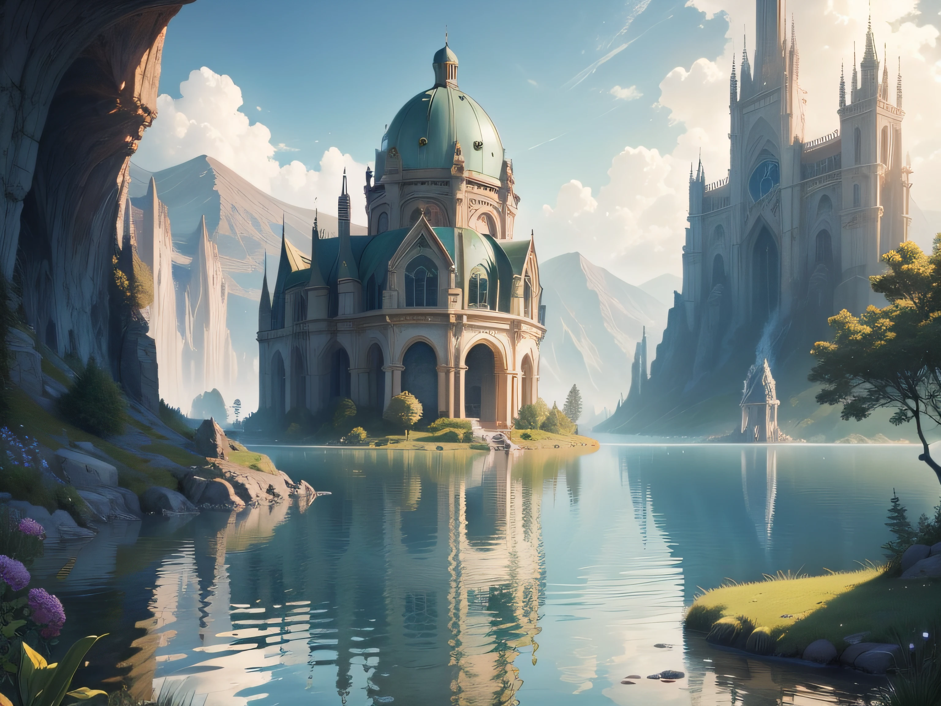 Lake Oasis high-level image quality Fantastical Beautiful space Transparency Max
