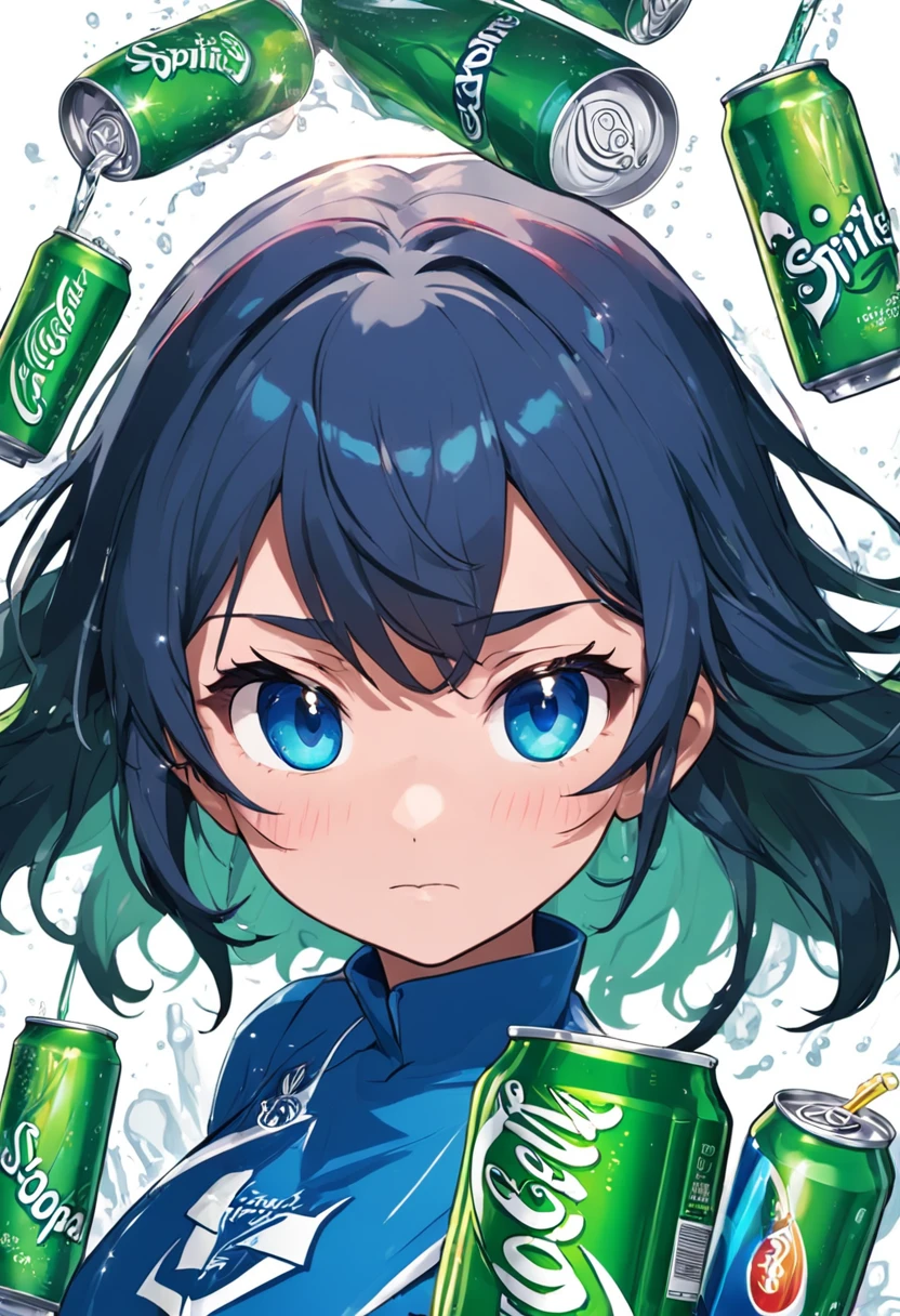 Close up of a can of soda on white background, soda cans, Sprite, sparkling dew, sprite art, energy drink, Limsa, Cans, sprite 2 d, made of drink, cold drink, advertisement picture, zmonzheng, Pepsi, al chang, author：Ann Text, can, 🍸🍋, Guangjian girl