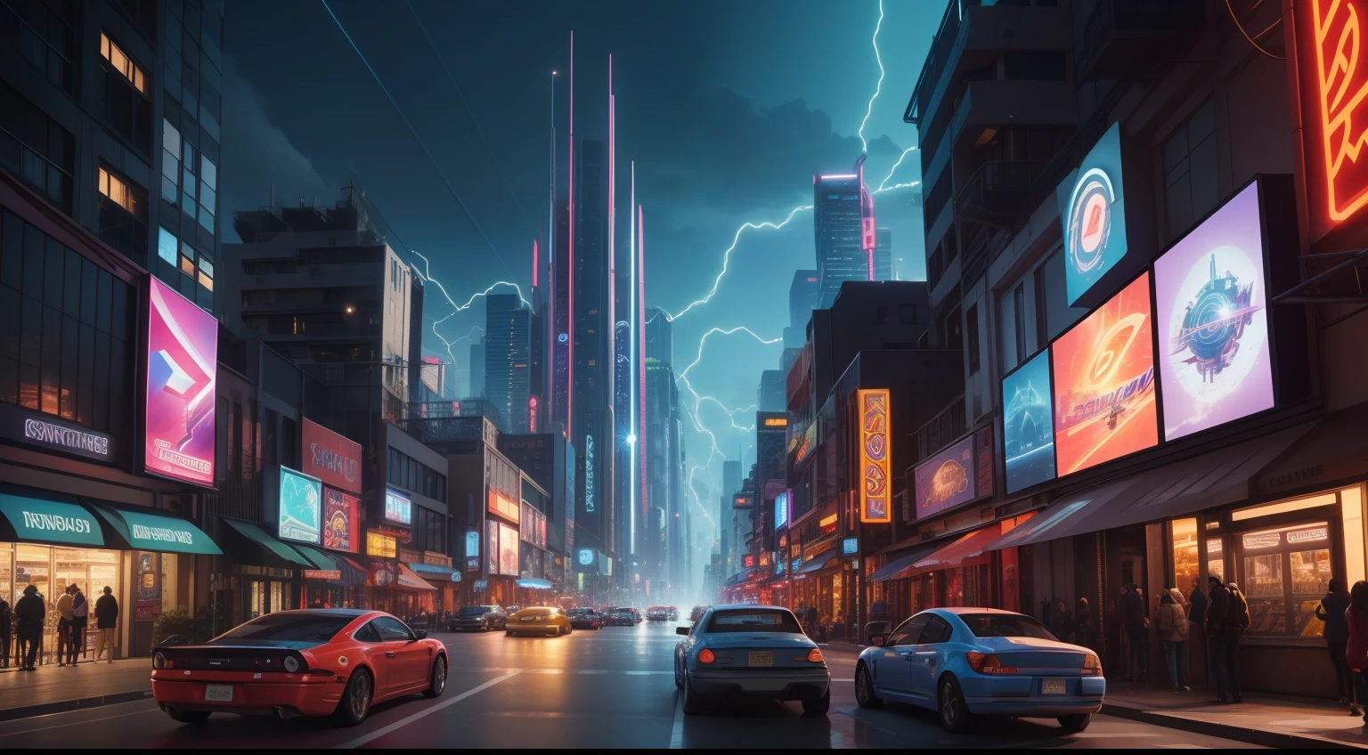 Subject: A photorealistic wallpaper featuring a vibrant and dynamic city inspired by the Sonic the Hedgehog universe.
Type of Image: Photorealistic digital artwork capturing the energy and excitement of a city reminiscent of Sonic's adventures.
Art Styles: Photorealism with a touch of fantasy, showcasing intricate details of the Sonic-themed cityscape and its iconic elements.
Camera: Captured with a wide-angle lens to encompass the entire bustling city.
Background: The background showcases a city with futuristic architecture, bright colors, and elements inspired by Sonic's world.
Render Related Information: High-resolution render (4K) with meticulous attention to detail in the cityscape, Sonic-themed elements, and the energetic atmosphere.