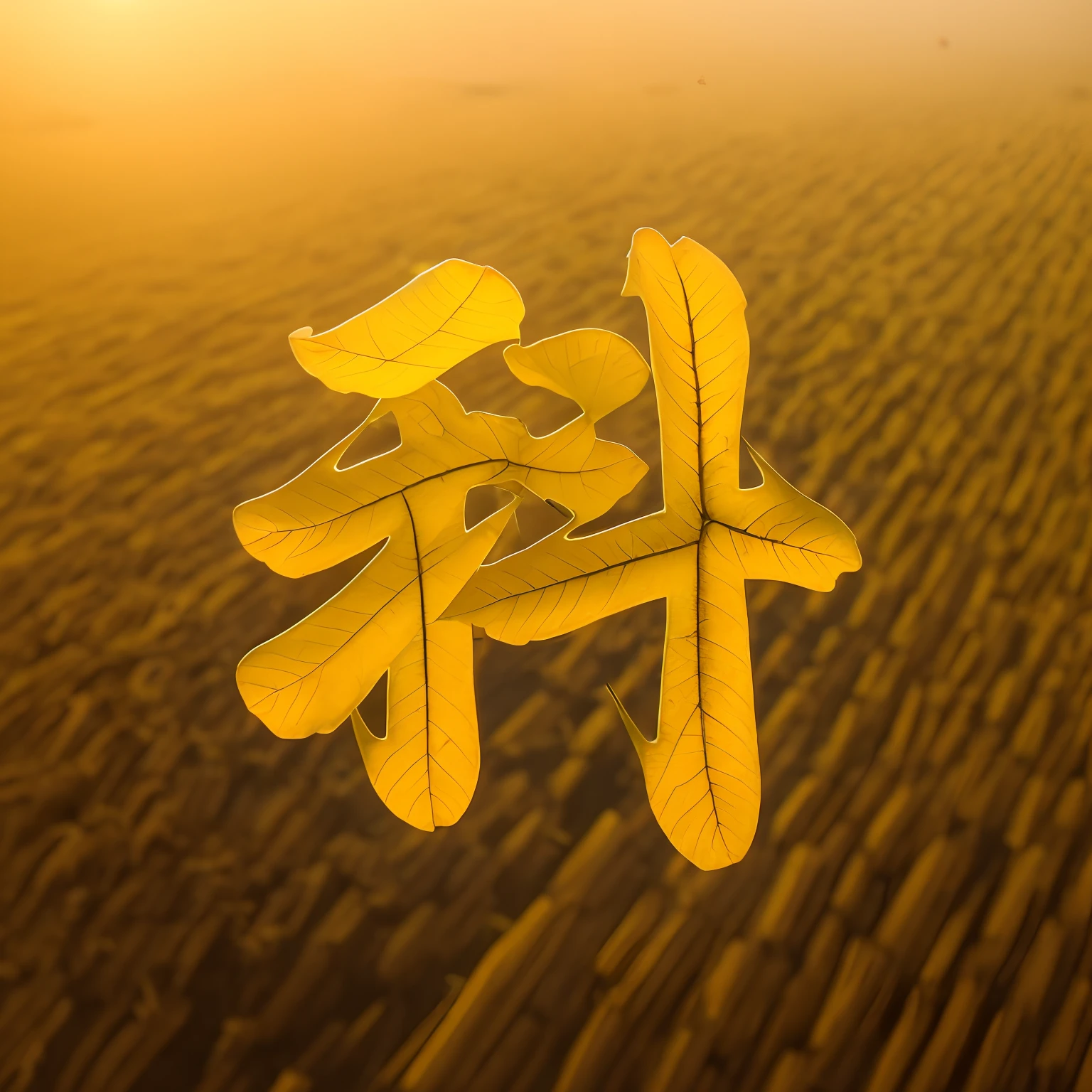 Autumn, fallen leaves, wheat, rice fields, details, abundant