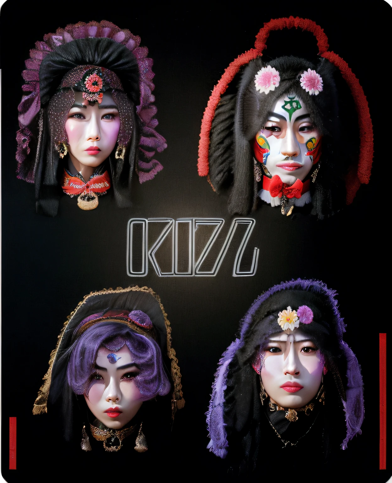 "Generar interfaz de usuario para un juego de lanzamiento de hechizos, Japanese masks".