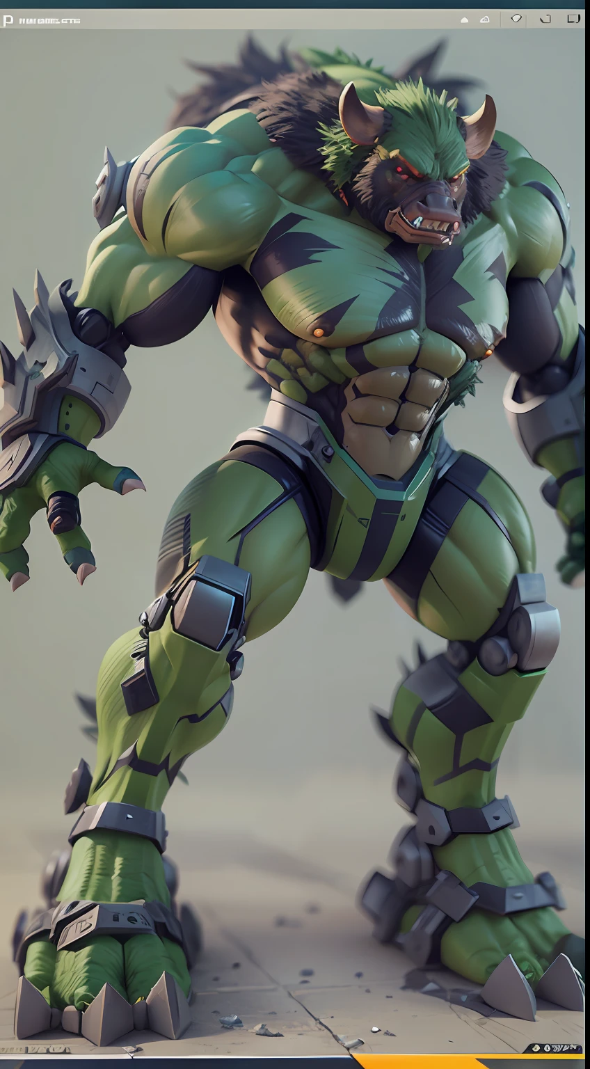 boar robot hulk, octane render, unreal engine, highly detailed, intricate