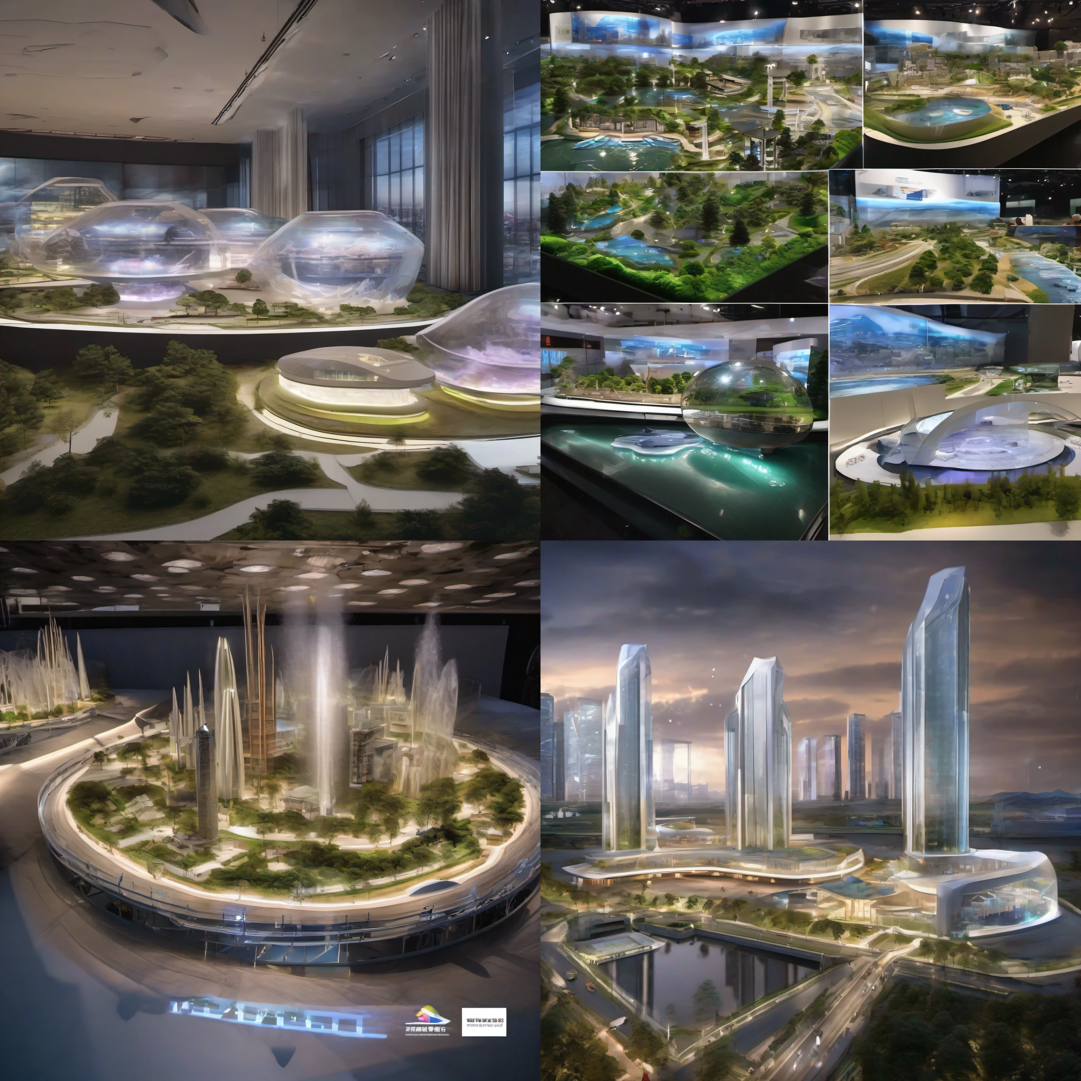 1:50 large landscape models,handpainted,The city of the future,sense of science and technology,Crystal architecture,Environmental protection concept,Night rendering,Interactive experience,Versatile display,Stereoscopic projection,3D printing,LED lights,Movable parts,Creative technology,Showcase the platform,Corporate Advocacy,urban planning,Architectural design,Landscape design,Science and technology park,Cultural tourism projects,Science Fair,Experience Center,Artistic lighting