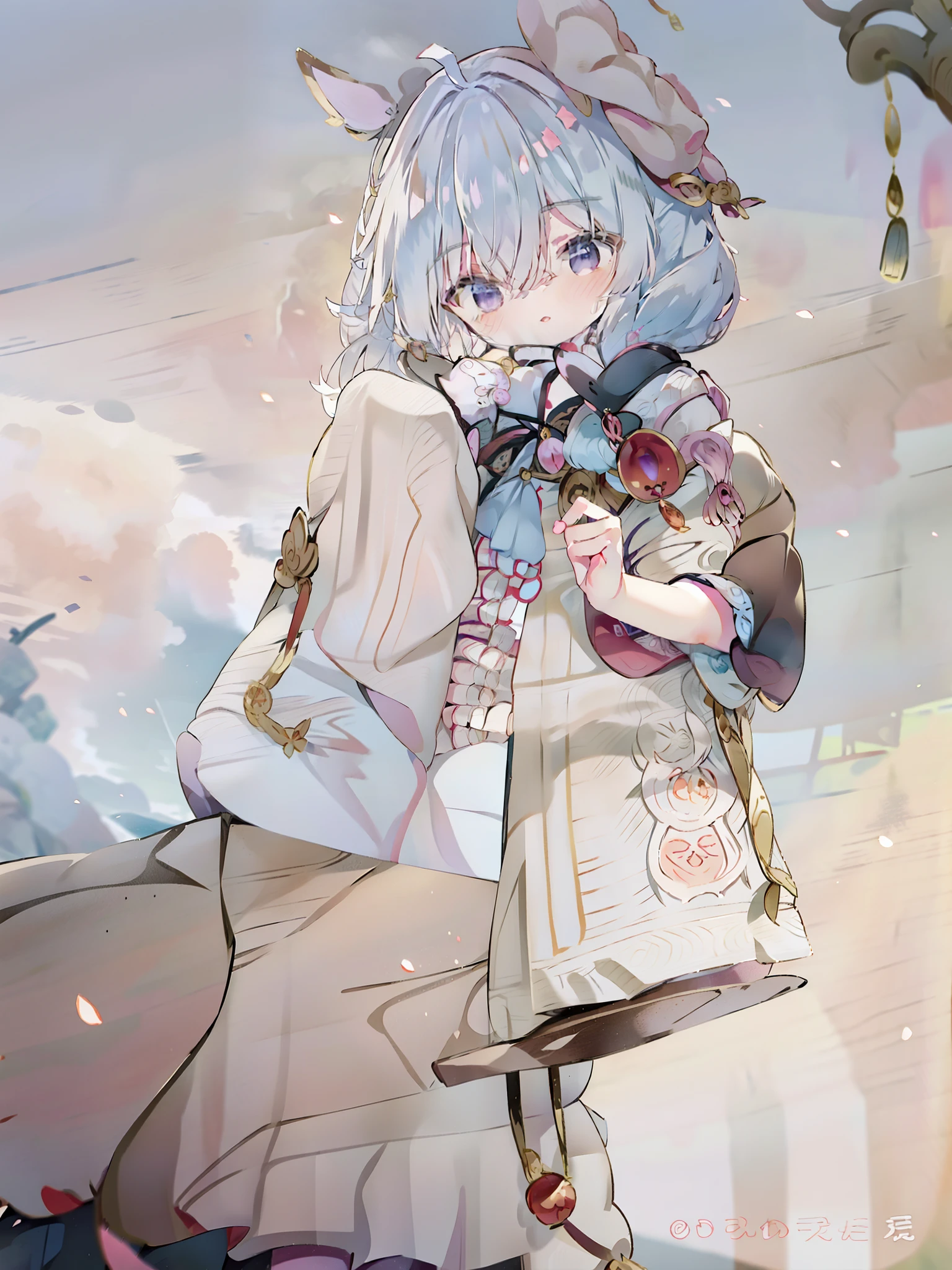 Hair is natural,Meng Mengda holds small pockets in her small hands