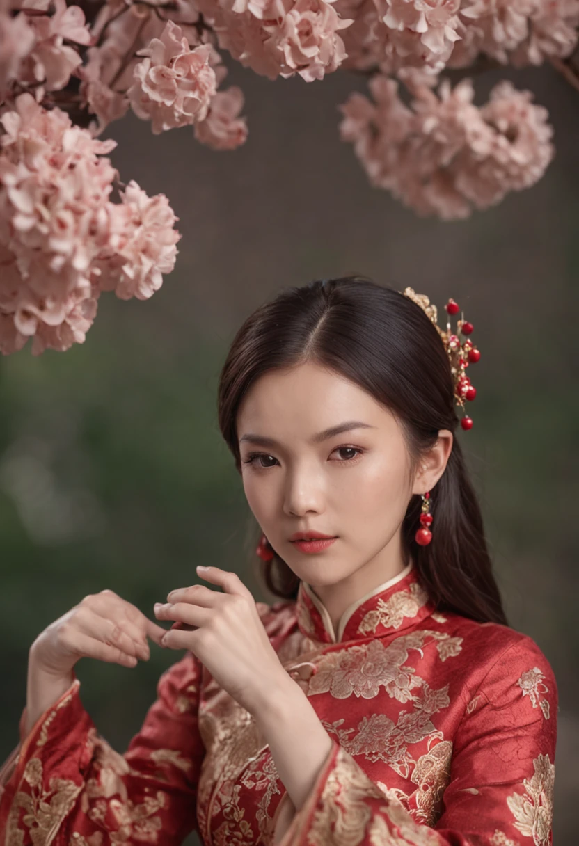 Asian brunette girl(Brocade clothes)Portrait epic 4k