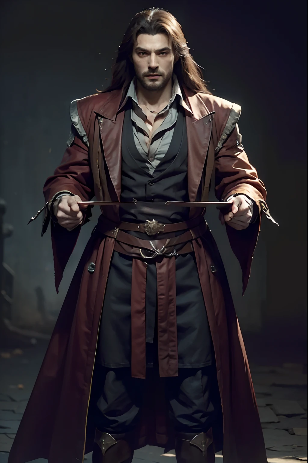 Castlevania Lord of the shadows hyper realistic super detailed Faces correct proportions super detailed Dynamic poses handsome muscular full dress body