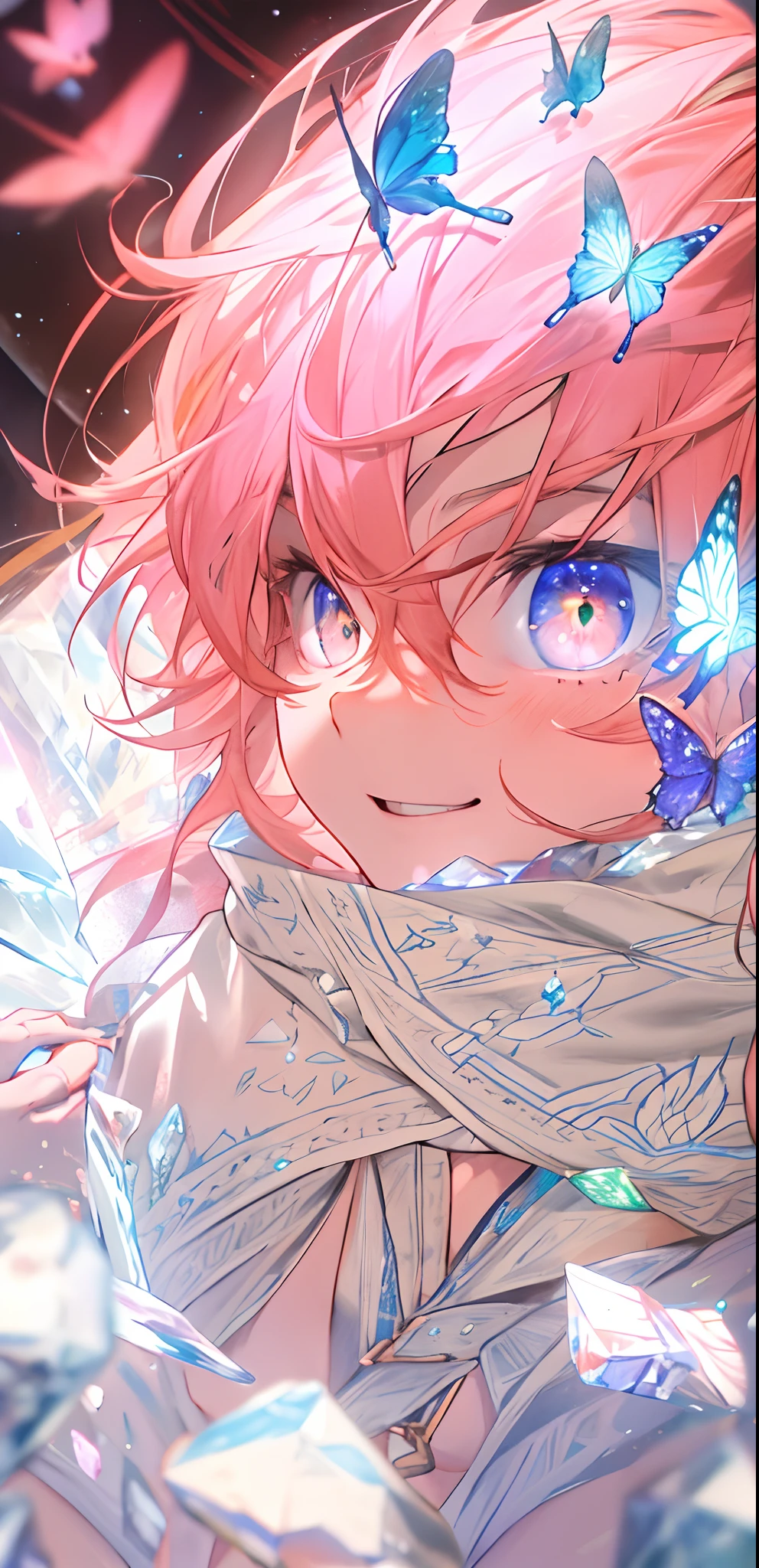 (masterpiece, best quality),Male children,nakeness,Short bright orange hair,ssmile,A young boy with,younge boy,???'s face,adolable,infancy,Young age,Short round face,Flat chin,children's,infancy,(???'s face),Land of Crystals,ice field,Pink belly hair,Pink chest hair,Pink pubic hair,Young age,Flat chin,Fine face in detail,Clean skin,White men's briefs,musculous,Short bright orange hair,Bright Hair,White eyes,Keep your eyes wide open,nakeness,Very narrow low-rise white briefs,White briefs,Pectoralis abdominal muscles,Broad body,Strong and well-developed muscles,Butterflies with diamond-like wings shimmering with crystal-like brilliance,Bright and vivid colors,(depth of fields:1.2),Positive audience,looking at viewert,the night,Holy,Light-sensitive,byself,Sit on the crystal,spreads her legs apart,Close-up Shot Shot