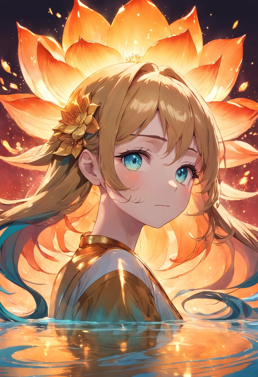 (Ultra-high resolution , highest quality, high contrast, masterpiece:2.0,highest quality,best aesthetics, high detailed, very detailed, high detail quality, up to date ) ((detailed)) ((pretty eyes)) ((upscale)) ((best quality)) ((masterpiece)) A pretty woman with pretty yellow eyes that have the color of honey, golden hair that shines like the sun, a beautiful fantasy dress with many yellow, white and black details, a flower crown on head, colorful flowers, pretty flowers, very detailed, bees, perfect face, detailed clothes, flower detail on clothes, yellow shine, colorful detail, colorful flower detail