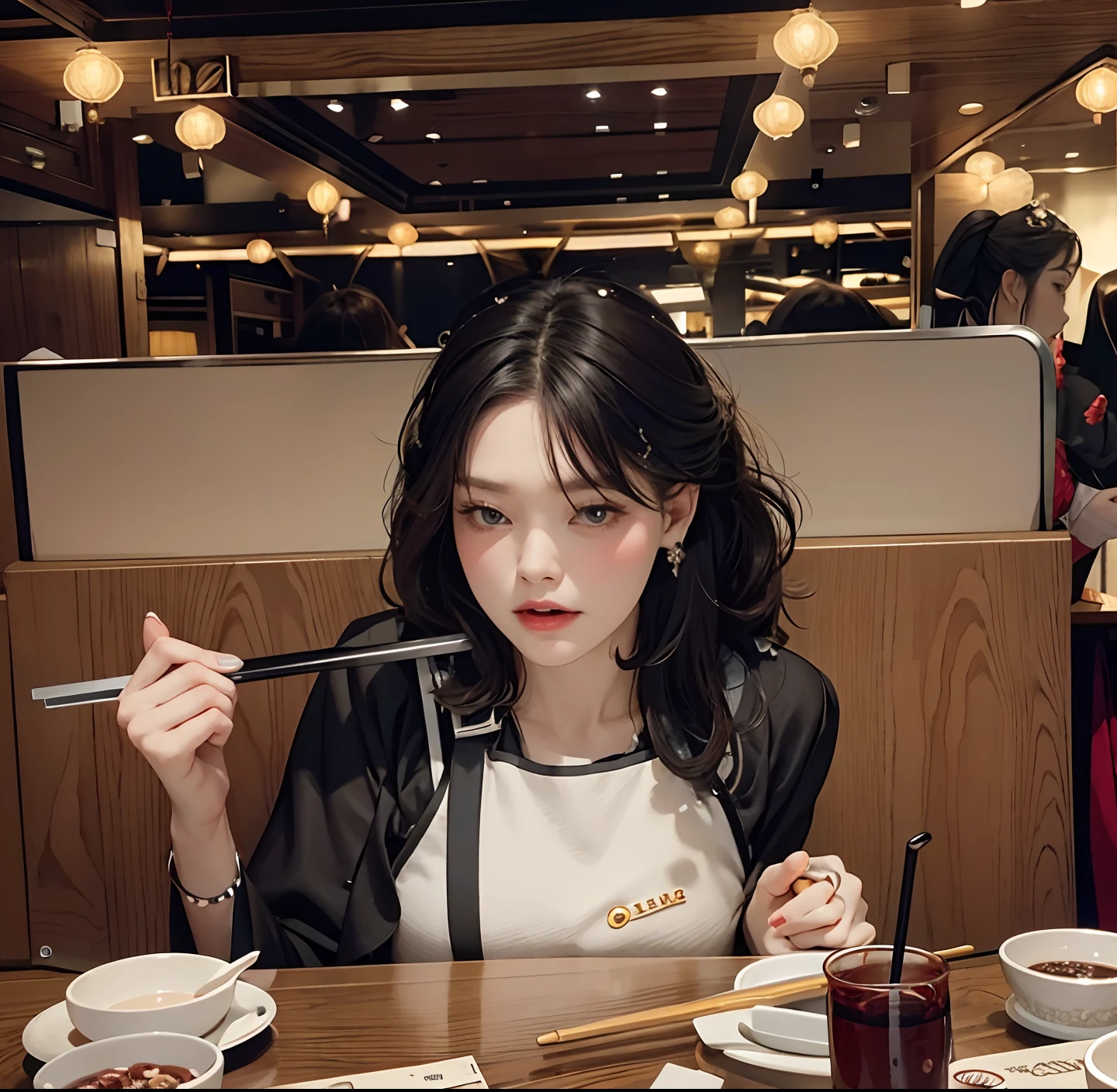 Need,tmasterpiece,A high resolution,(Delicate figure:1.5),Absolutely beautiful,(Milky skin:1.3),exquisitedetails,A high resolution,Wallpapers,1female,独奏,shift dresses,hair adornments,((Red dress)) ), florals, rnlong hair, black-hair, Keep one's mouth shut, trinkets, Long sleeved, Raise Hand, Wide sleeves, Big eyes, Fluttering, Hanfu, Hanfu, embroidery, long  skirt, natural poses, falling flower petals, inside in room, Fanning,lanterns，16K，HDR，A high resolution，depth of fields，（filmgrain：1.1），Bocoon，prime time，（lens flare glow），Vignette，rainbowing，（Color：1.5）