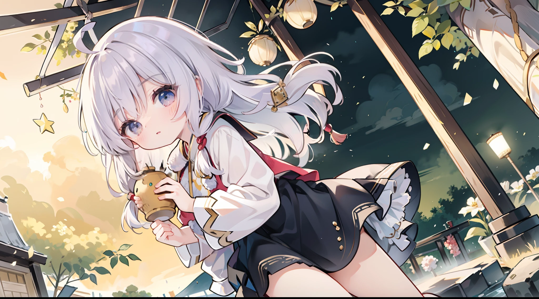 Hair is natural，Meng Mengda holds small pockets in her small hands