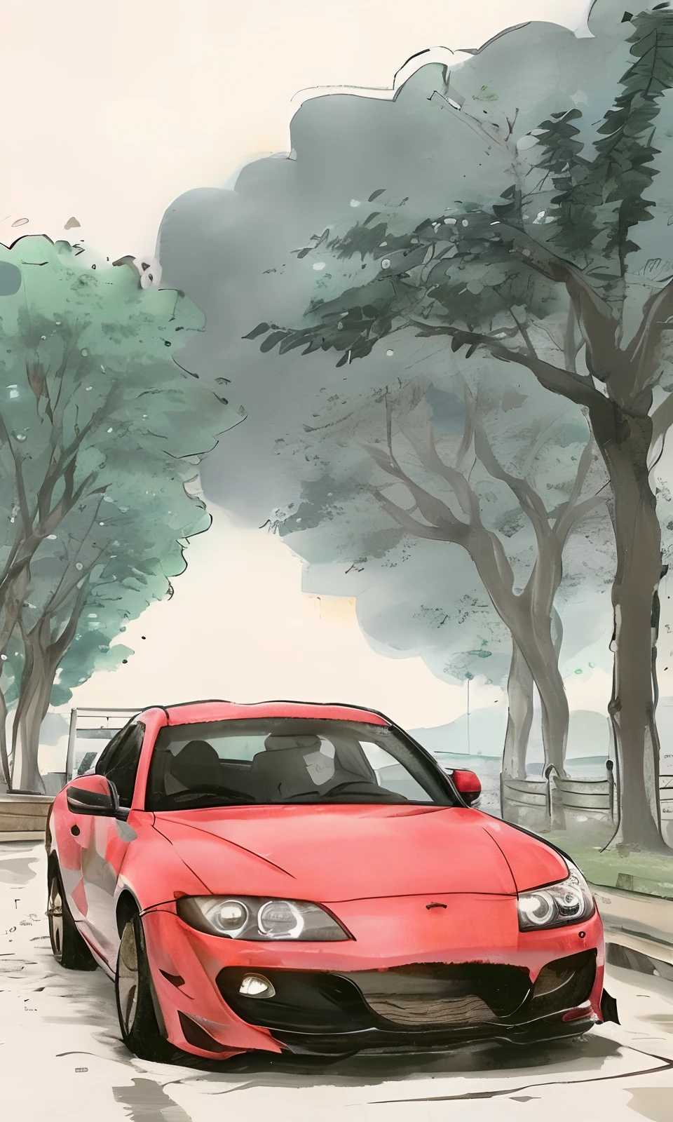 Car. toyota supra. Drift in rainning.