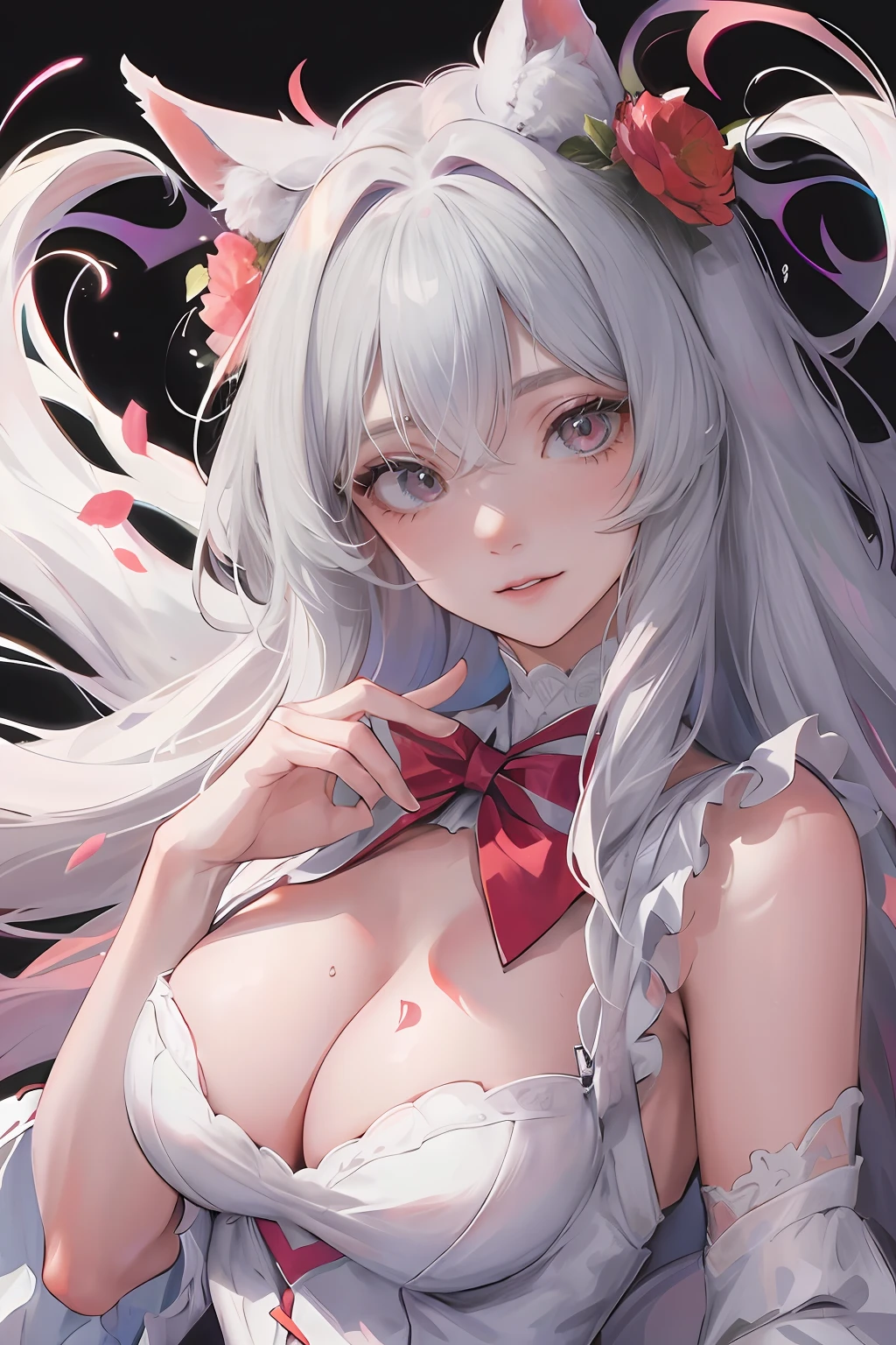 Anime face,is shy,exquisite facial features