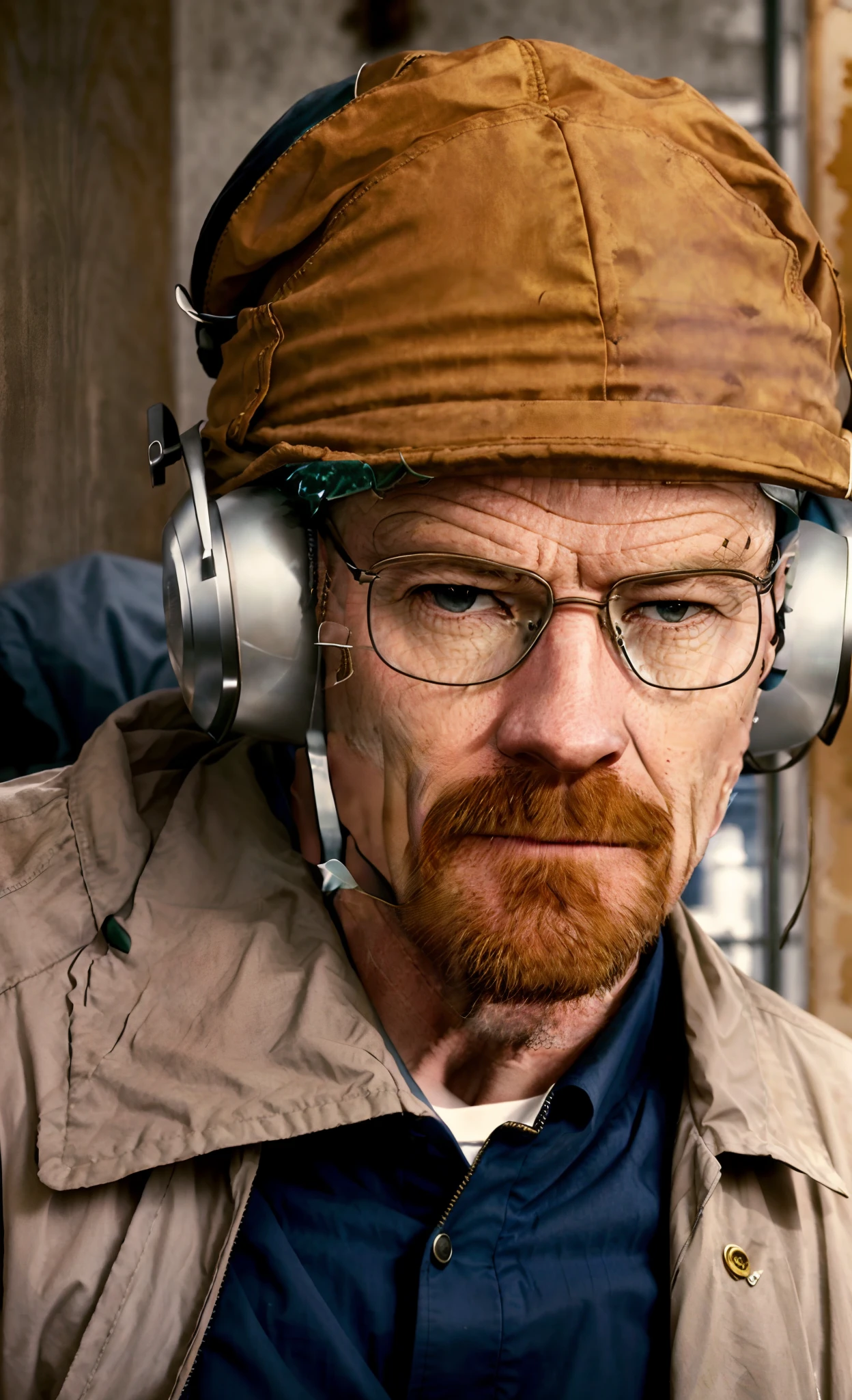 One is wearing headphones,Man with a hat on his head, Bryan Cranston 飾 Gordon Freeman, Brian Cranston, Walter White, portrait photo of walter white, Brian Cranston as Thor, Walter White 飾演 Gordon Freeman, Walter White, 《Breaking Bad》Walter White, Portrait of Walter White, Walter White Gigacharde, Walter White is in《Intrepid Covenant》Curly, portrait shooting