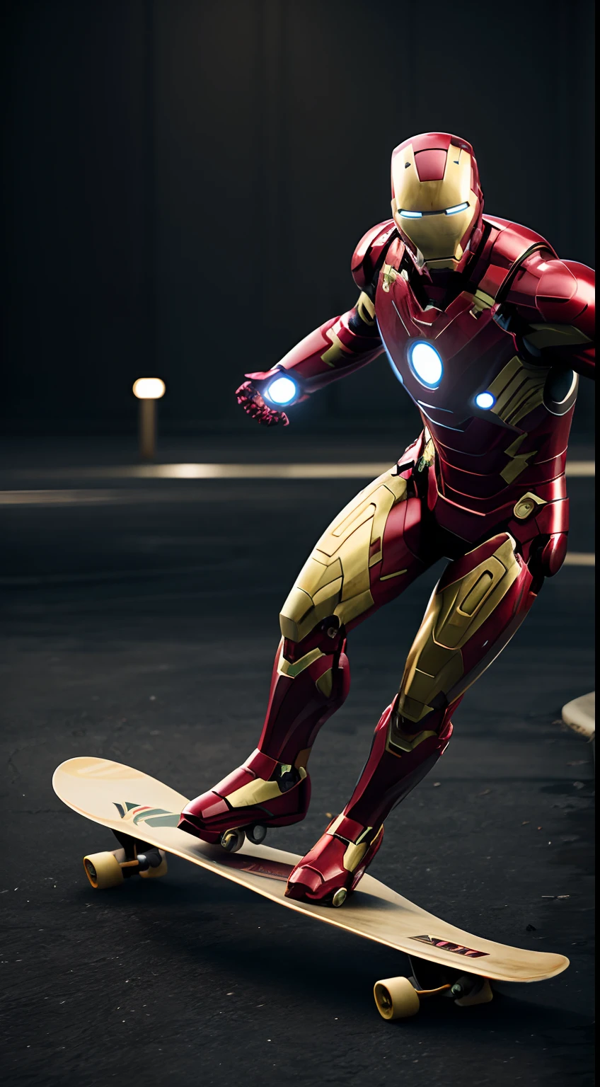 Ironman skateboard, octane render, unreal engine, highly detailed, intricate