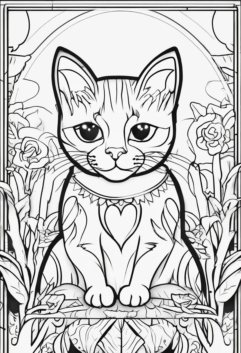 Black and white image of a bunch of cats, Coloring Book Outline, Coloring - in sheets, catscatscats, a cute cat, cat design, Cat Party, Inspired by Kubisi art, Coloring pages, Coloring pages with lines, Seamless pattern design, Packaging cover, Coloring Book Pages, cats! are around, Line illustration, cats, LINE - Art