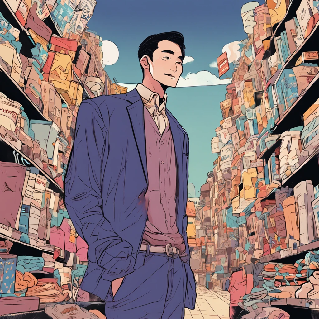 5Male in his 0s asian human 1A smile BigEyes90s Style Anime Retro