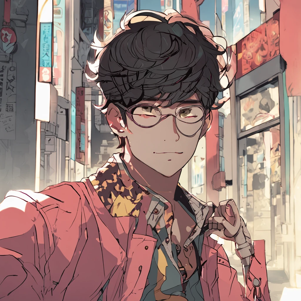 5Male in his 0s asian human 1A smile BigEyes90s Style Anime Retro