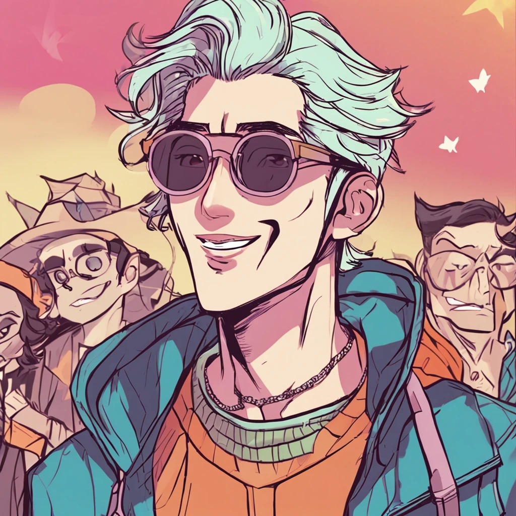 5Male in his 0s asian human 1A smile BigEyes90s Style Anime Retro