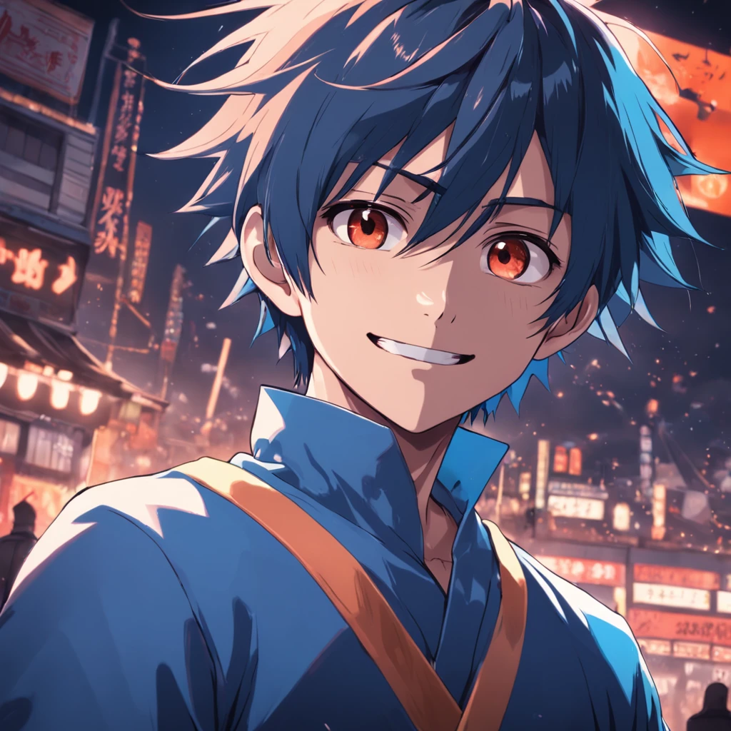 5Male in his 0s asian human 1A smile BigEyes90s Style Anime Retro