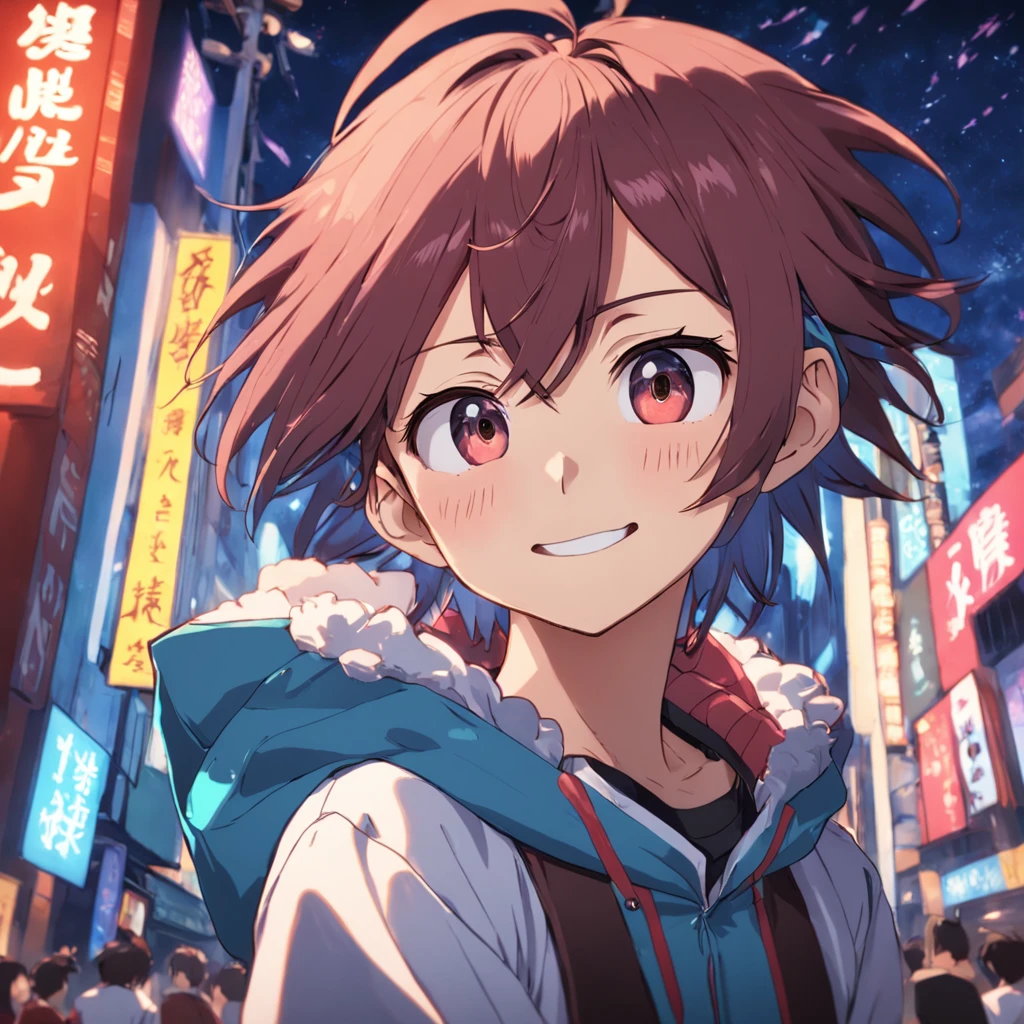 5Male in his 0s asian human 1A smile BigEyes90s Style Anime Retro