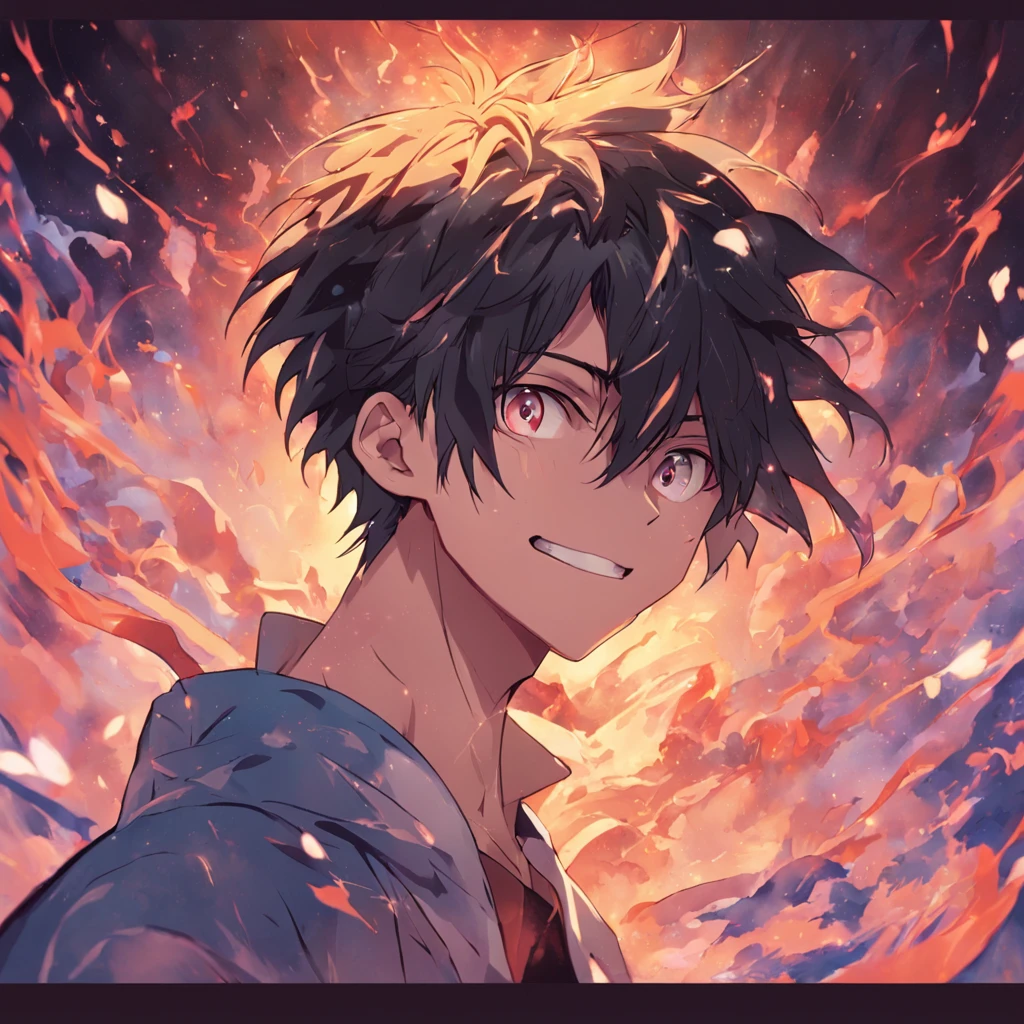 5Male in his 0s asian human 1A smile BigEyes90s Style Anime Retro